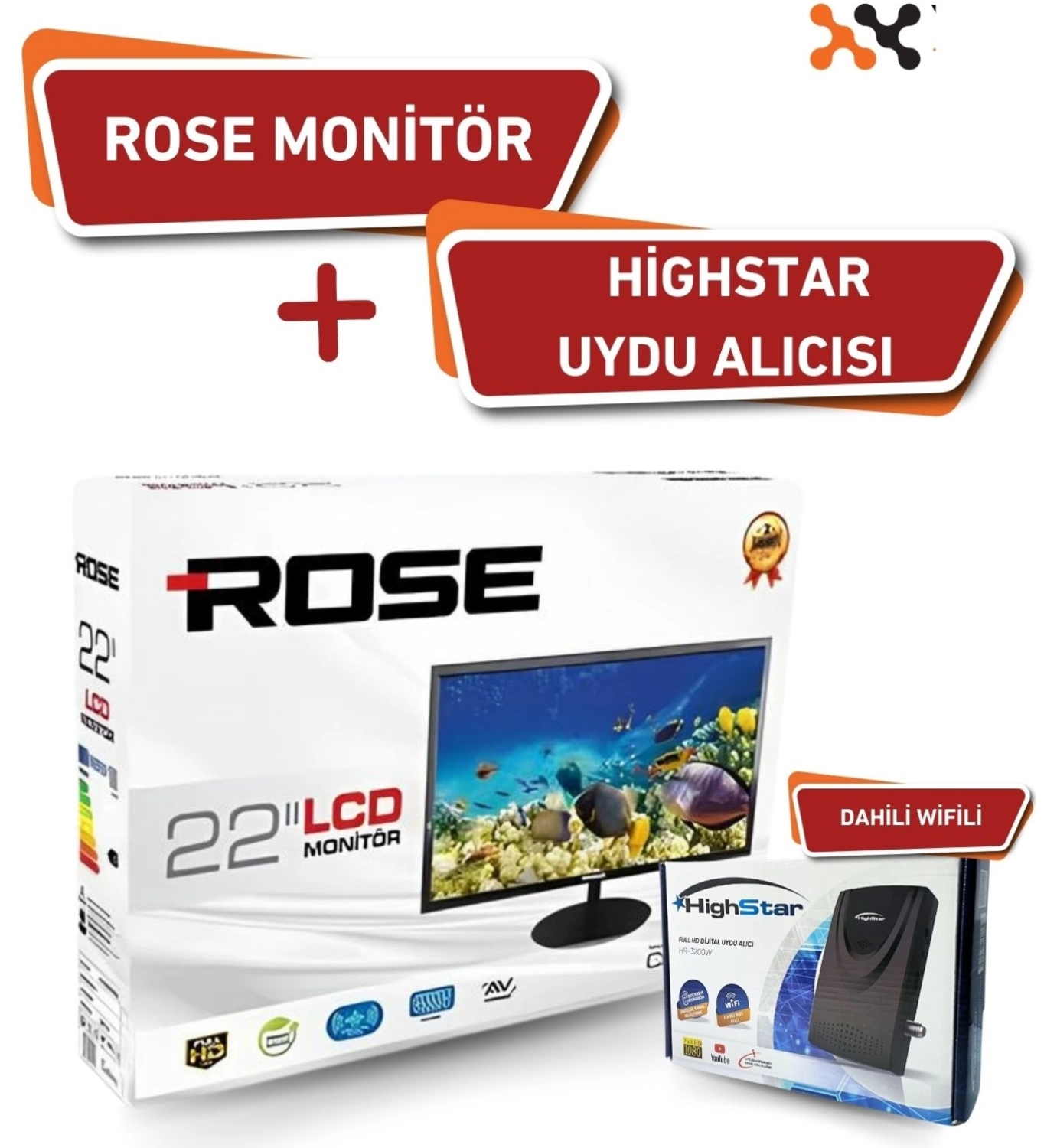 22" 55 Ekran Karavan - Tekne - Yat Lcd Monitör Tv Ve Highstar Dahili Wifili Uydu Alıcısı ürün görseli