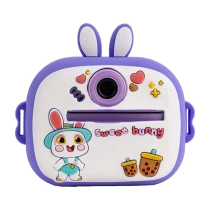 4Berry Q7 Taşınabilir Fotoğraf Yazıcı Ve Kamera Bunny Mor