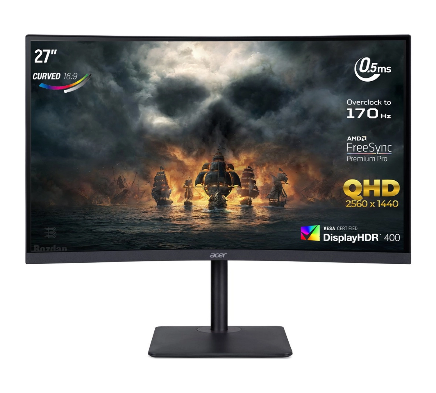 Acer Nitro Xz273Up 27” 170Hz 0.5Ms (Hdmı+Display) Freesync Premium Qhd Curved Monitör Um.hx3Ee.p25 ürün görseli