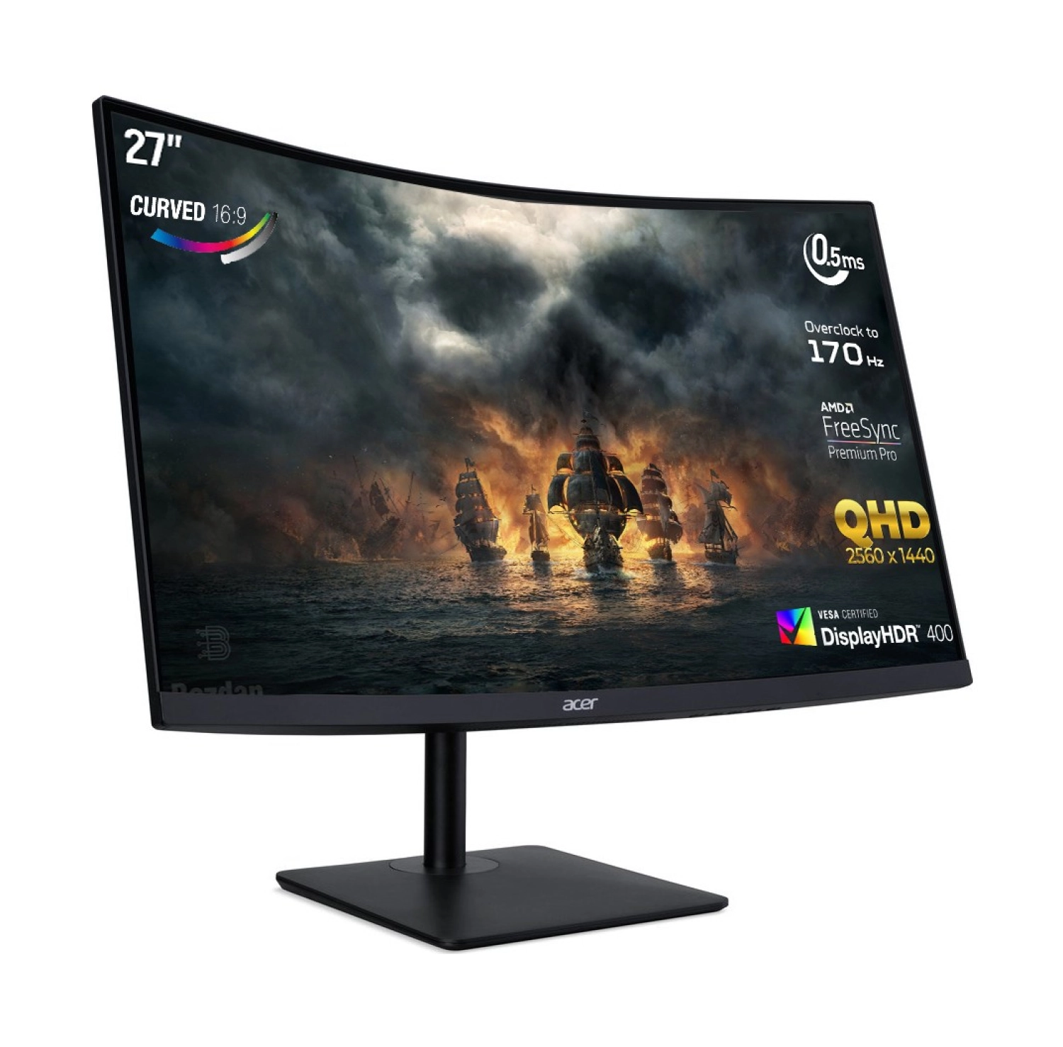 Acer Nitro Xz273Up 27” 170Hz 0.5Ms (Hdmı+Display) Freesync Premium Qhd Curved Monitör Um.hx3Ee.p25 - Görsel 3