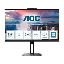 Aoc 24V5Cw/Bk 23,8" 1Ms, 75Hz, Full Hd, Hdmı, Dp, Usb, 2X5W Hoparlör, Pivot, Ips Panel Monitör