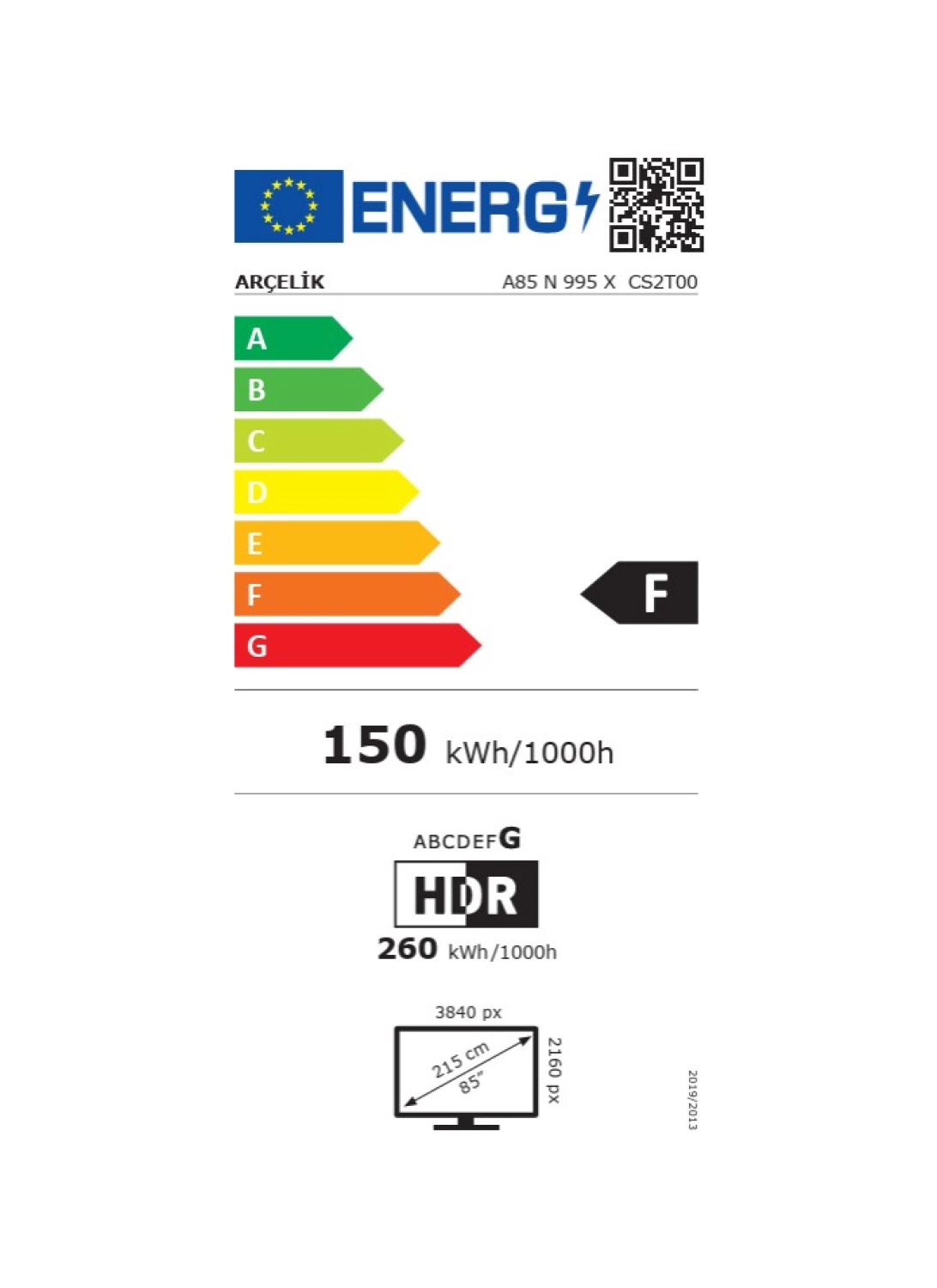 Arçelik Imperium 9 A85 N 995 X 85" 216 Ekran Uydu Alıcılı 4K Ultra Hd Android Smart Tv - Görsel 10