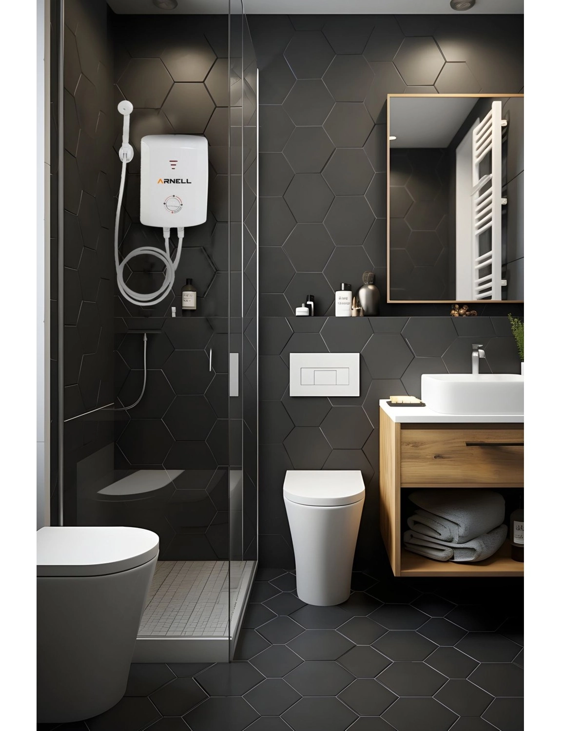 Arnell Elektirikli Ani Su Isıtıcısı Banyo Ve Mutfak Şofbeni -7500 Watt - Görsel 2