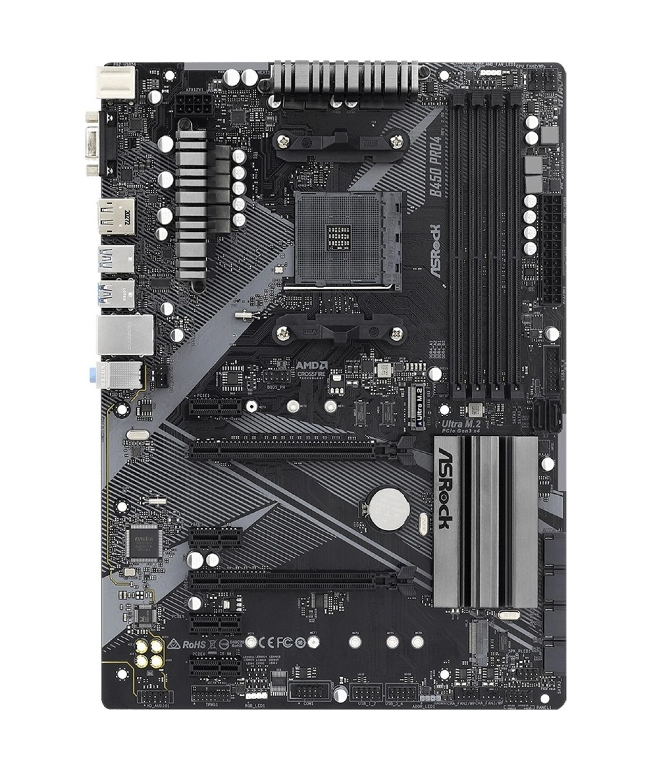 Asrock B450 Pro4 Rev2 Amd B450 3200Mhz Ddr4 Soket Am4 Atx Anakart (Asrb450-Prorev2) ürün görseli