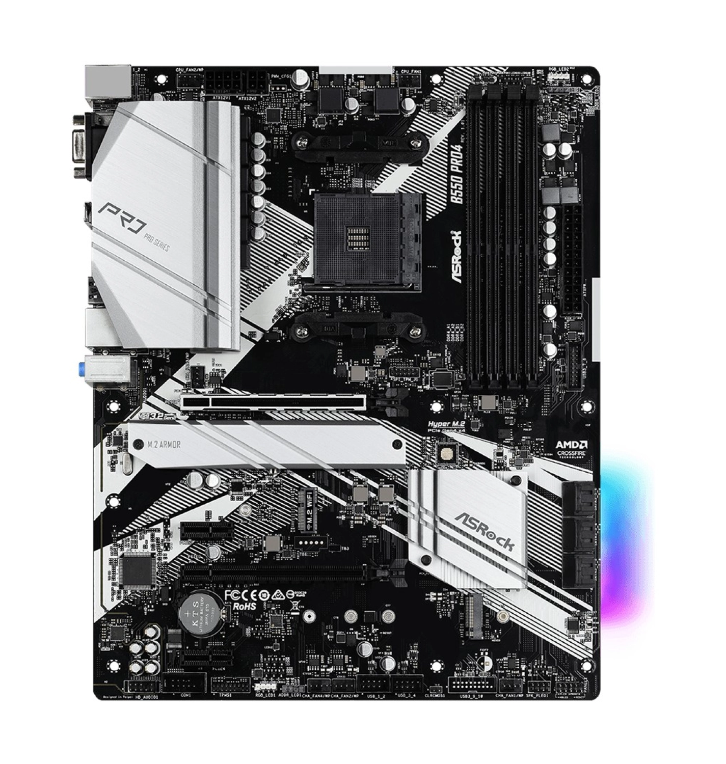 Asrock B550 Pro4 Am4, Ddr4, 4733Mhz+, Hdmi / Vga, Pcıe Gen4 M.2 Armor, Pcı-E 4.0 X16, Usb3.2, Rgb, Argb, Atx Anakart - Görsel 2