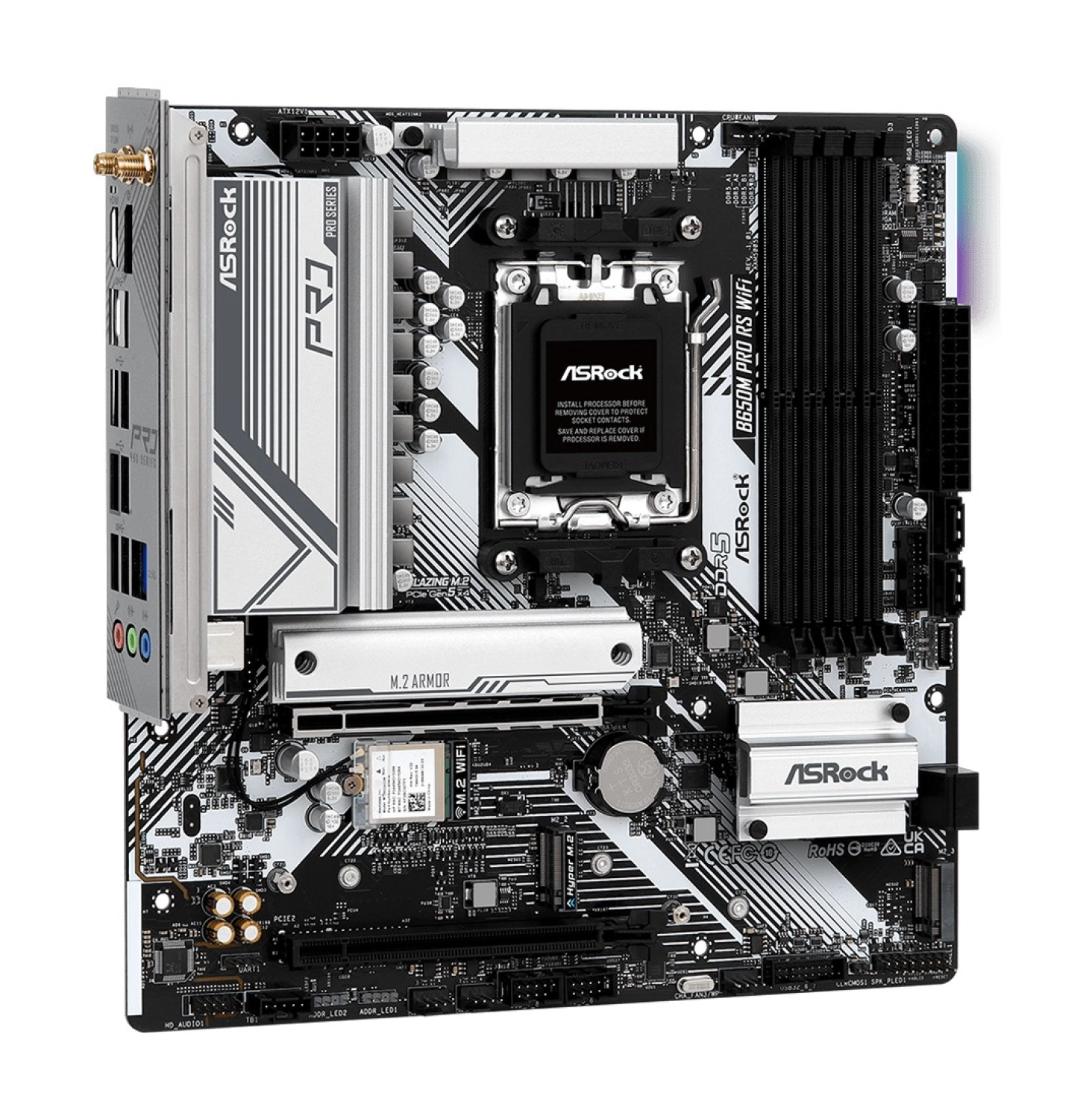 Asrock B650M Pro Rs Wıfı 7200Mhz Ddr5 Soket Am5 M.2 Usb 3.2 Hdmi Matx Anakart - Görsel 4