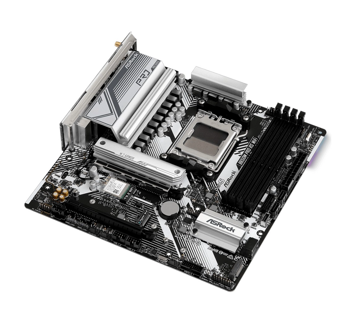 Asrock B650M Pro Rs Wıfı 7200Mhz Ddr5 Soket Am5 M.2 Usb 3.2 Hdmi Matx Anakart - Görsel 3