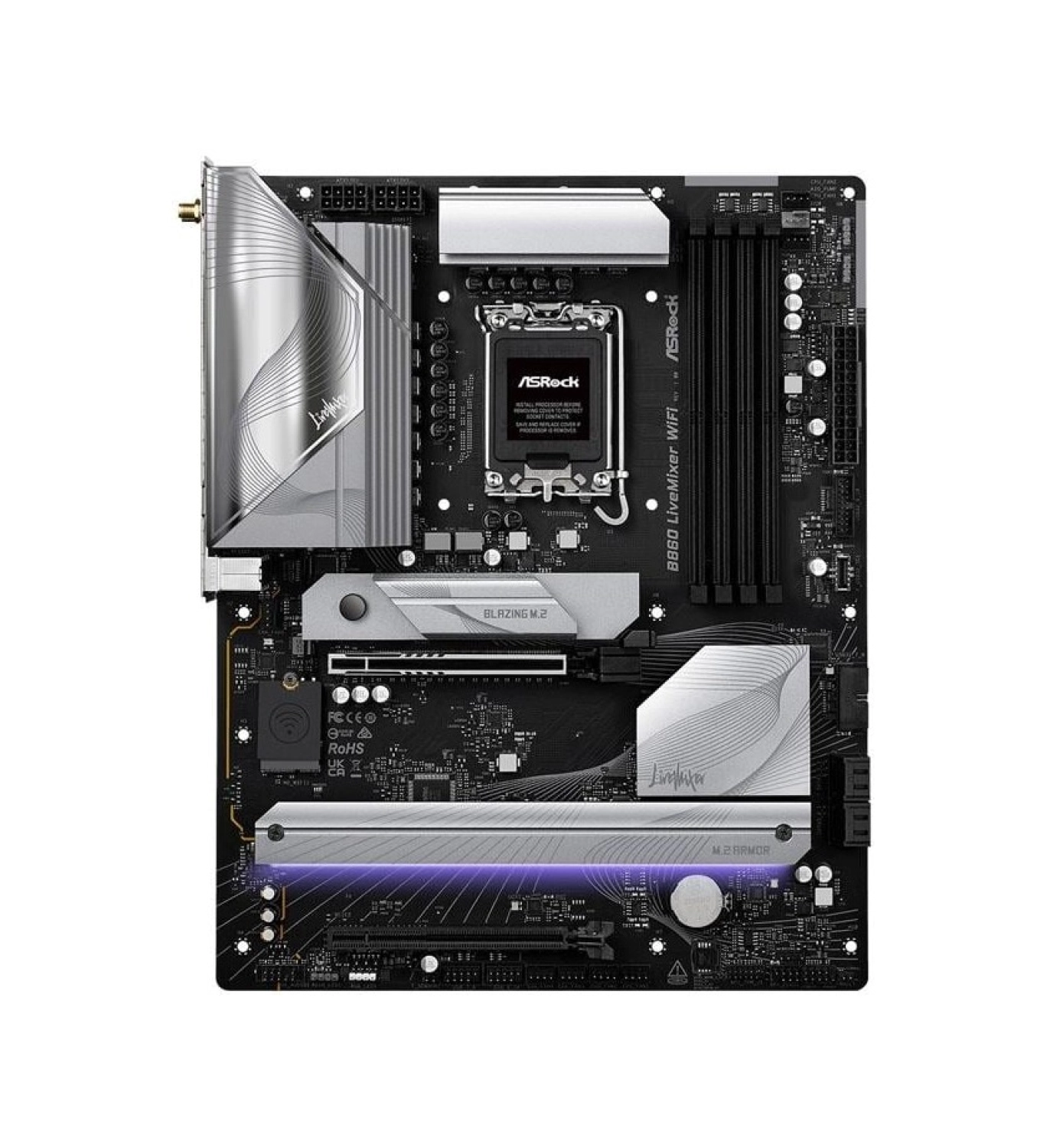 Asrock B860 Lıvemıxer Wıfı Intel B860 Soket 1851 Ddr5 8666Mhz (Oc) M.2 Anakart - Görsel 2