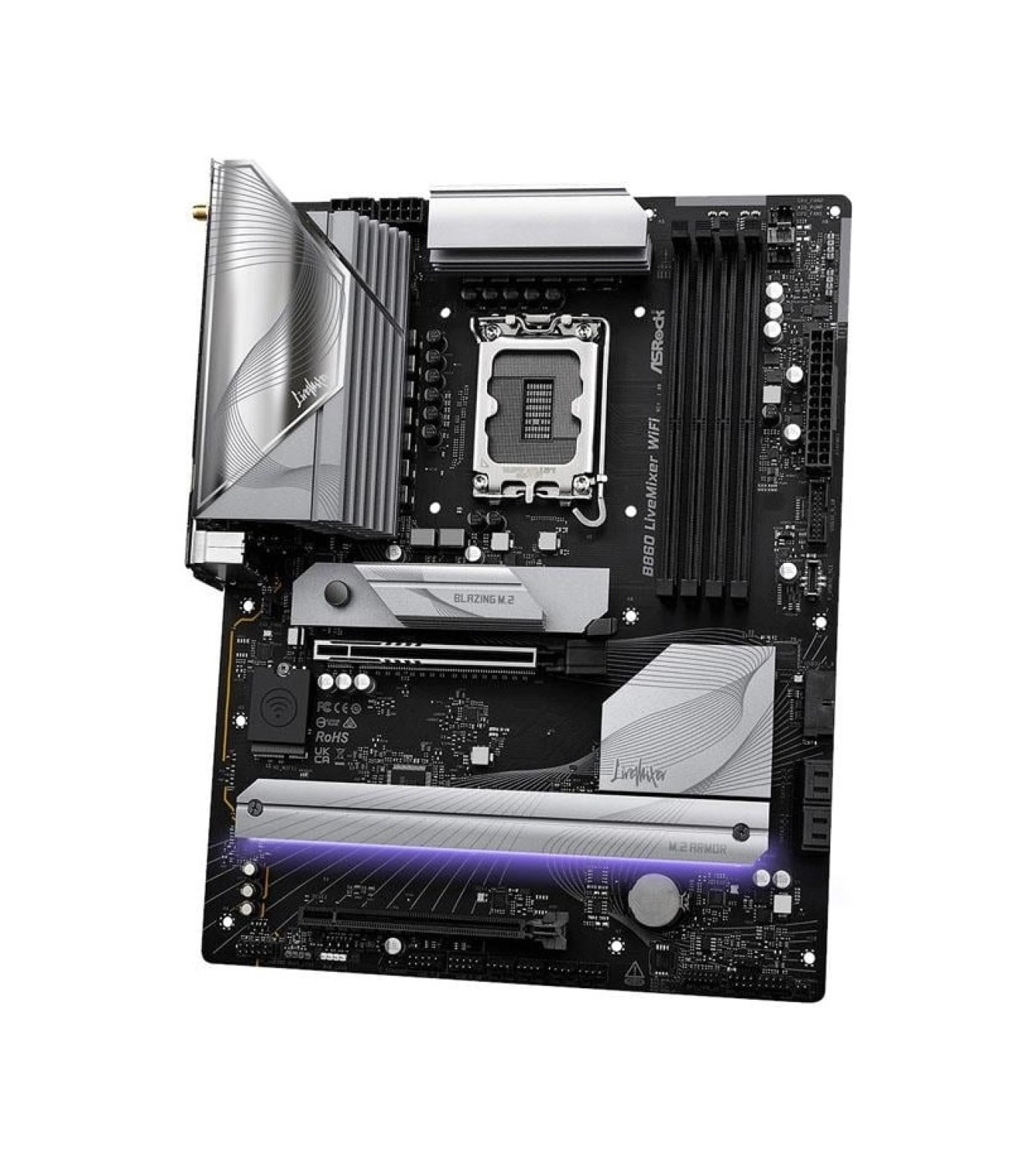 Asrock B860 Lıvemıxer Wıfı Intel B860 Soket 1851 Ddr5 8666Mhz (Oc) M.2 Anakart - Görsel 3