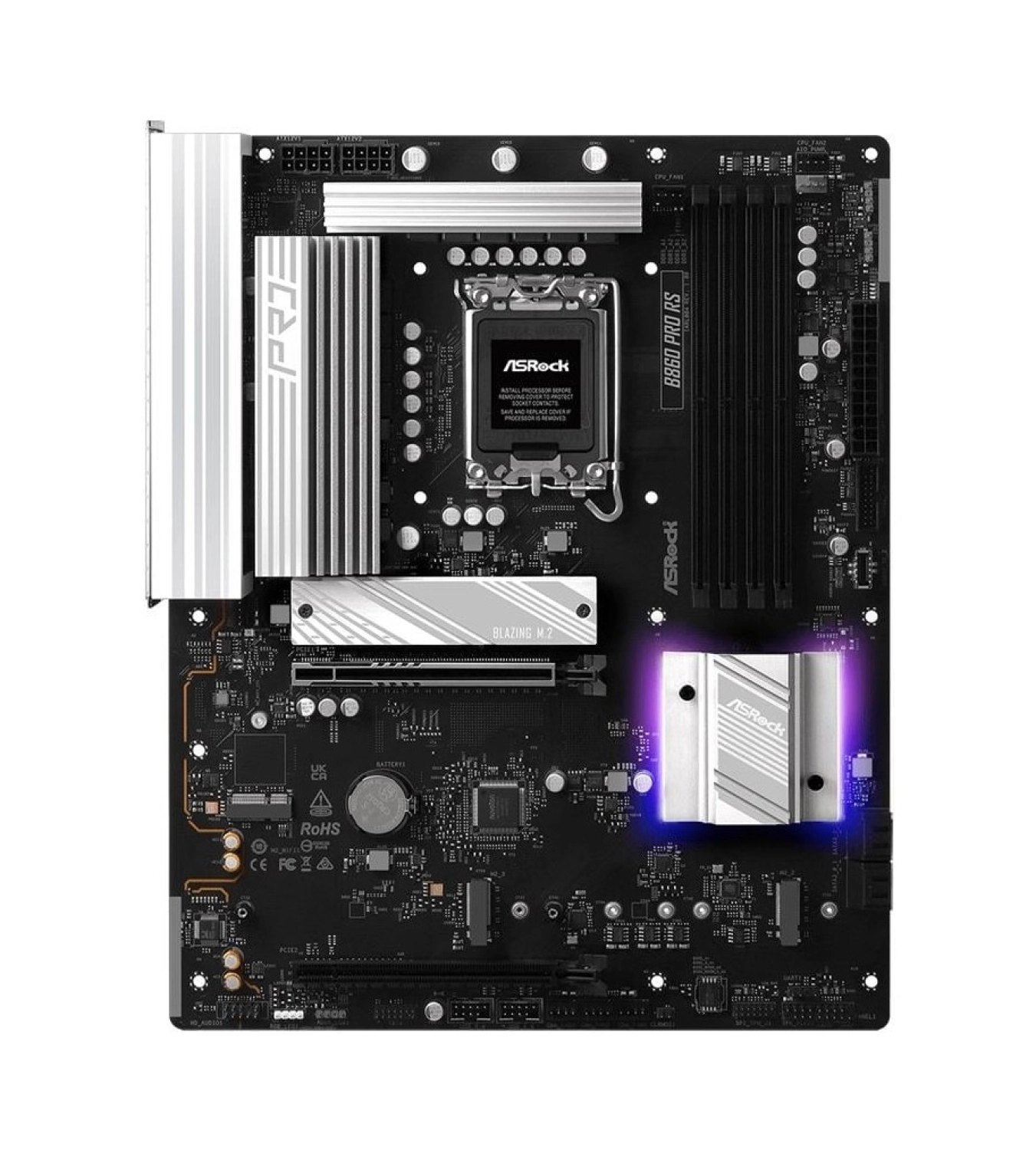 Asrock B860 Pro Rs Intel B860 Soket 1851 Ddr5 8666Mhz (Oc) M.2 Anakart - Görsel 2