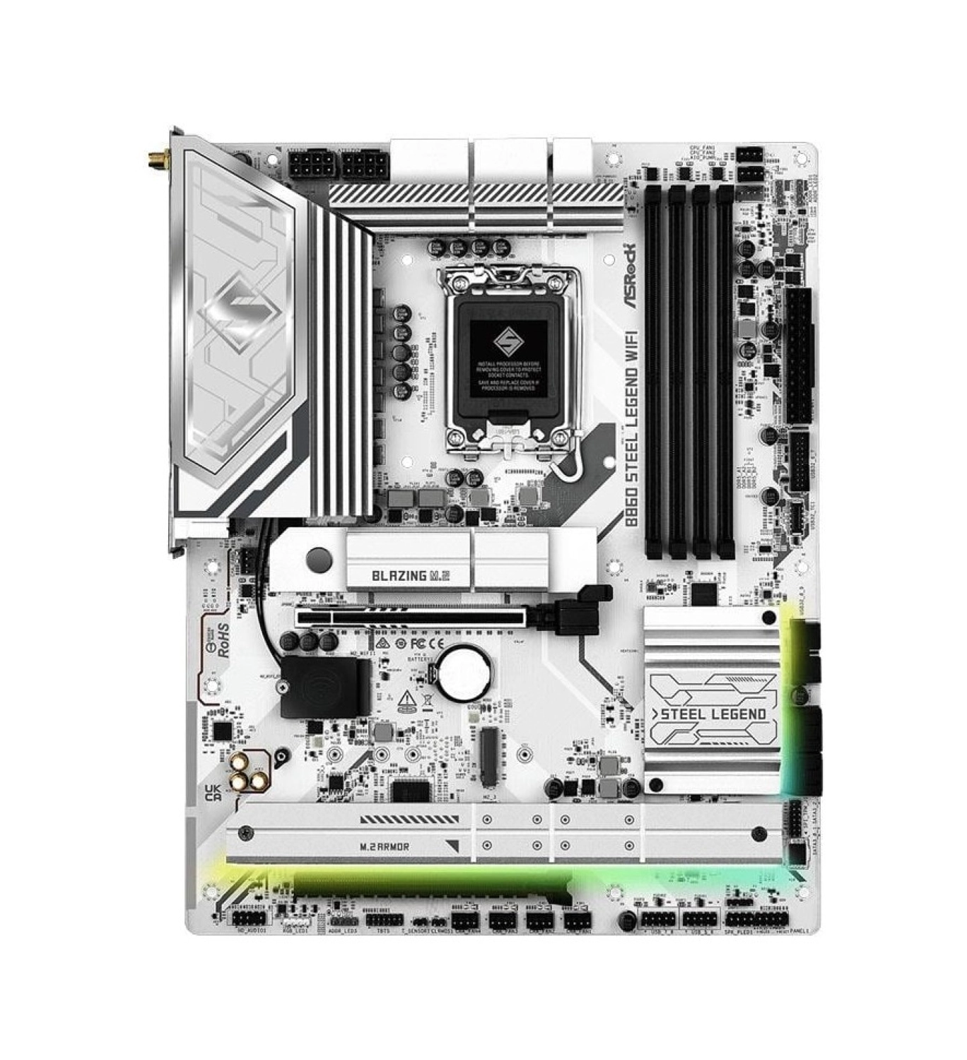 Asrock B860 Steel Legend Wıfı Intel B860 Soket 1851 Ddr5 8666Mhz (Oc) M.2 Anakart - Görsel 2