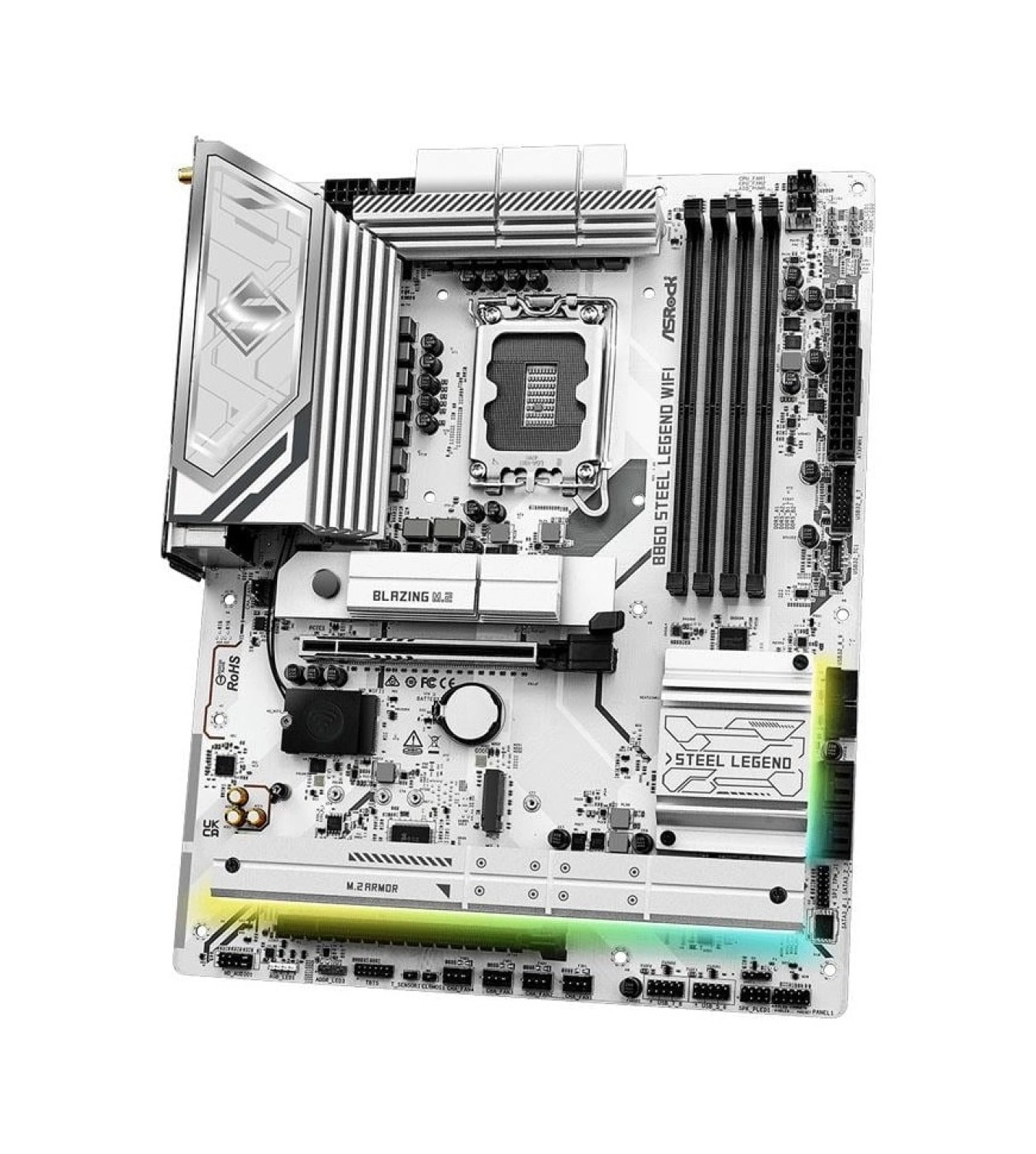 Asrock B860 Steel Legend Wıfı Intel B860 Soket 1851 Ddr5 8666Mhz (Oc) M.2 Anakart - Görsel 4