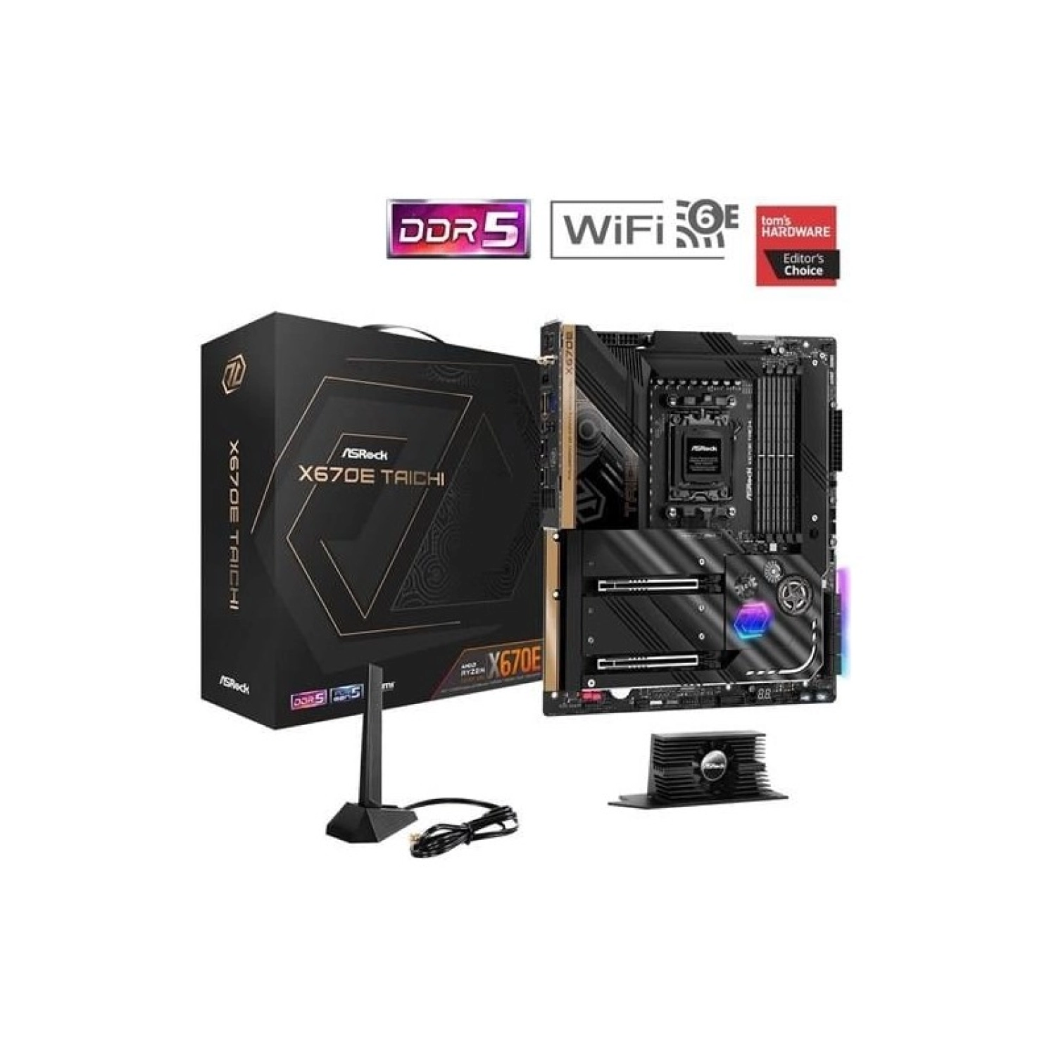 Asrock X670E Taıchı Wıfı-6E Ddr5 Hdmı-Dp Pcıe 5.0 Am5 Atx ürün görseli