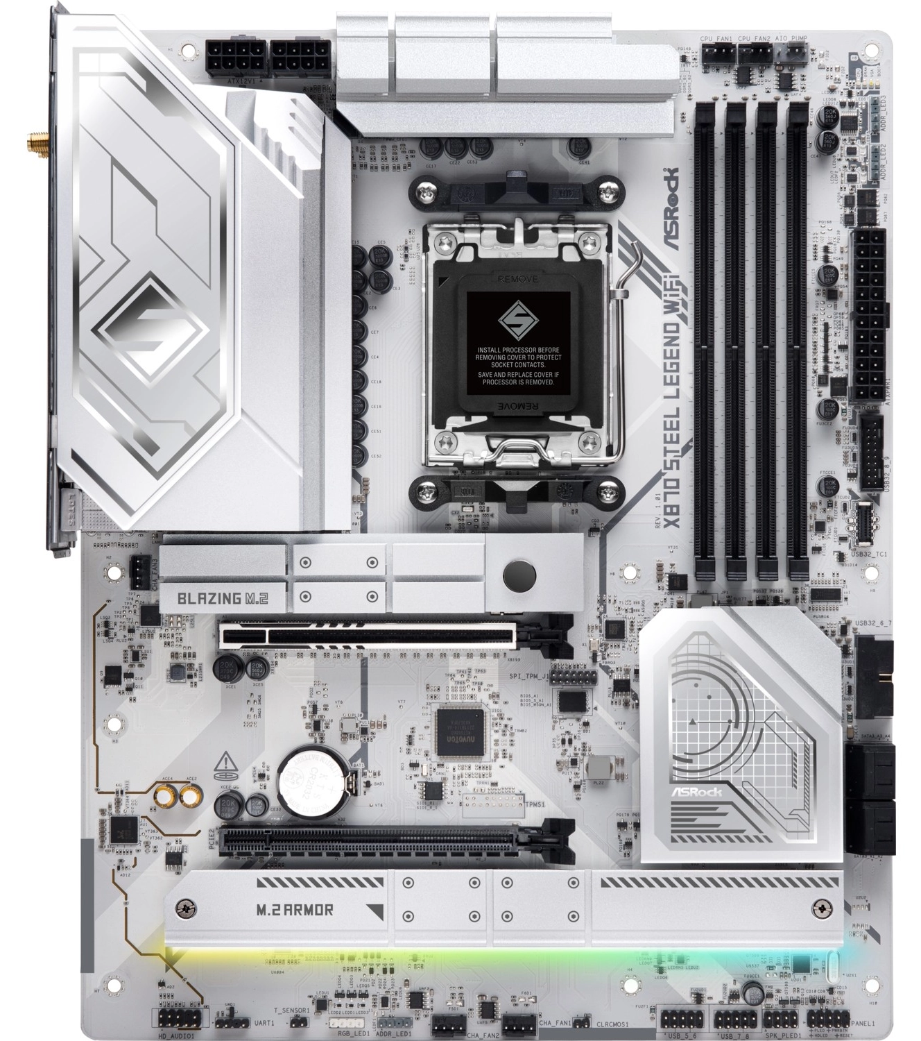 Asrock X870 Steel Legend Rgb Atx Anakart Amd Am5 Ryzen 9000 Ve 8000, Ddr5, 5X M.2 Ssd, Amd Expo, Wifi 7 Anakart - Görsel 2