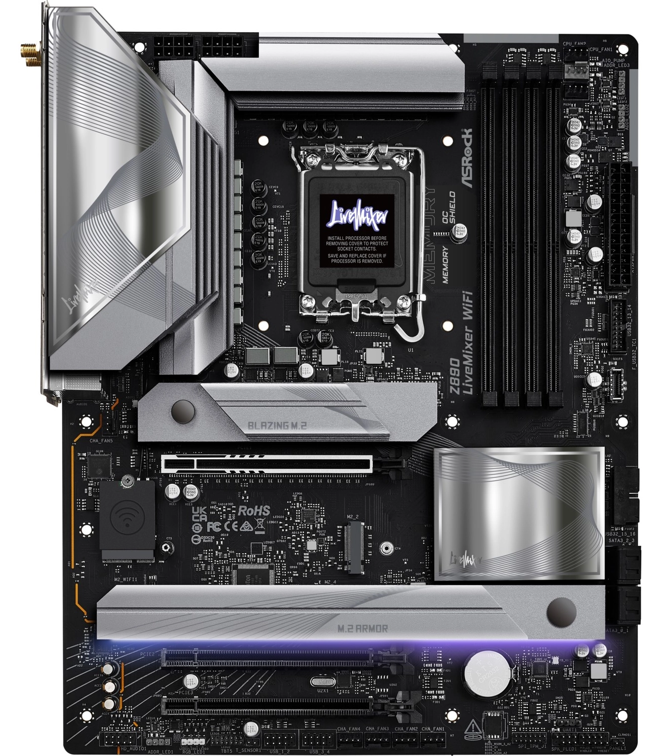 Asrock Z890 Livemixer Wifi Atx Anakart Intel Lga1851, Ddr5, Gen5 M.2 Ssd, 8K 60Hz Hdmı, Wifi 7 Anakart - Görsel 2