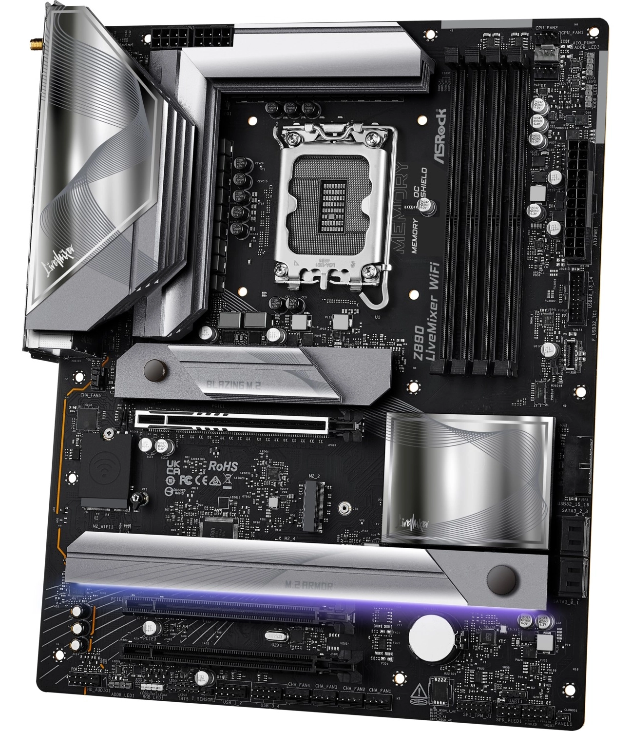 Asrock Z890 Livemixer Wifi Atx Anakart Intel Lga1851, Ddr5, Gen5 M.2 Ssd, 8K 60Hz Hdmı, Wifi 7 Anakart - Görsel 4