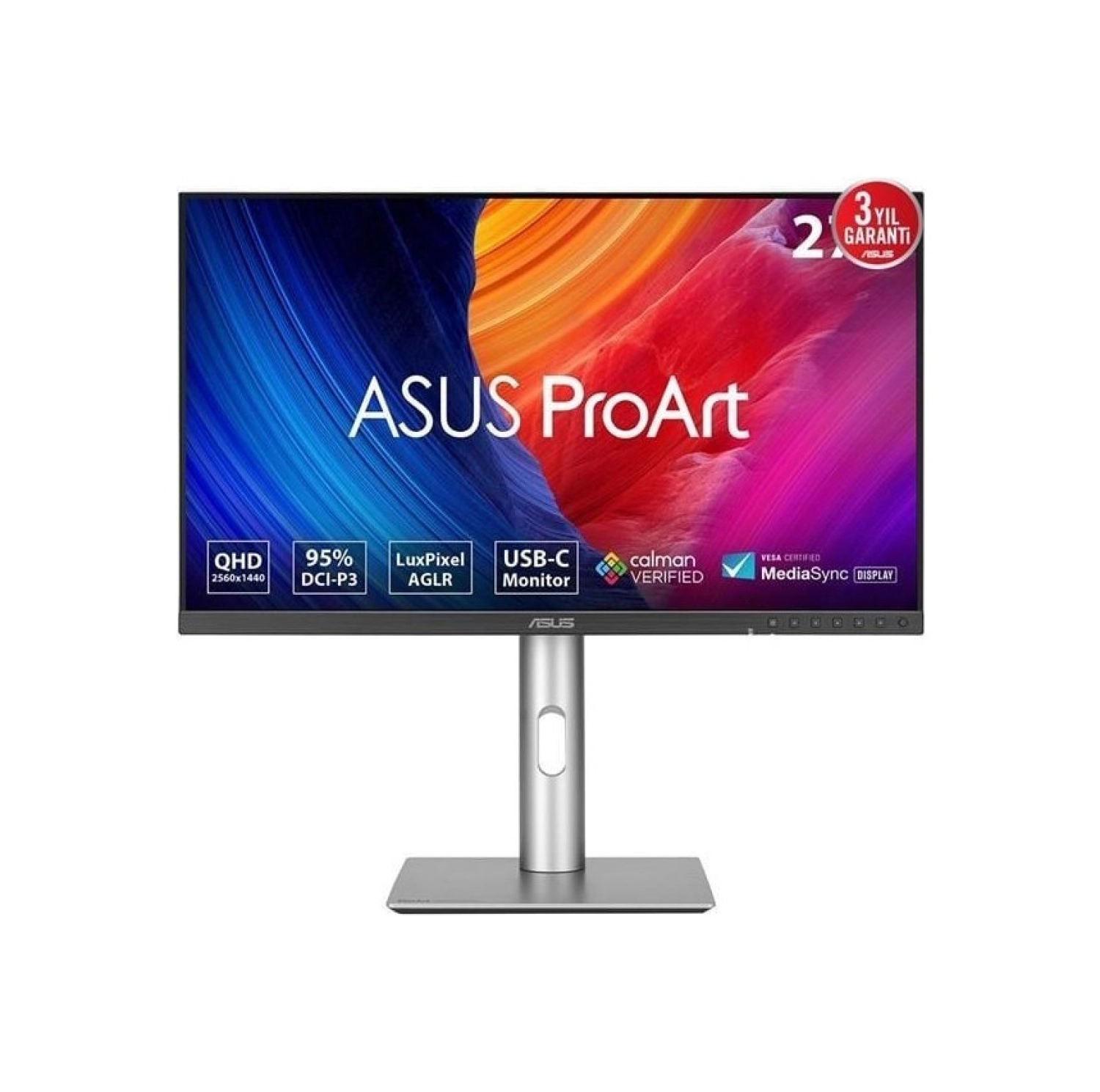 Asus 27" Ips Proart Pa278Cfrv 5Ms 100Hz Hdmi-Dp Usbc Grafi̇k Tasarim Moni̇törü 2560X1440 ürün görseli