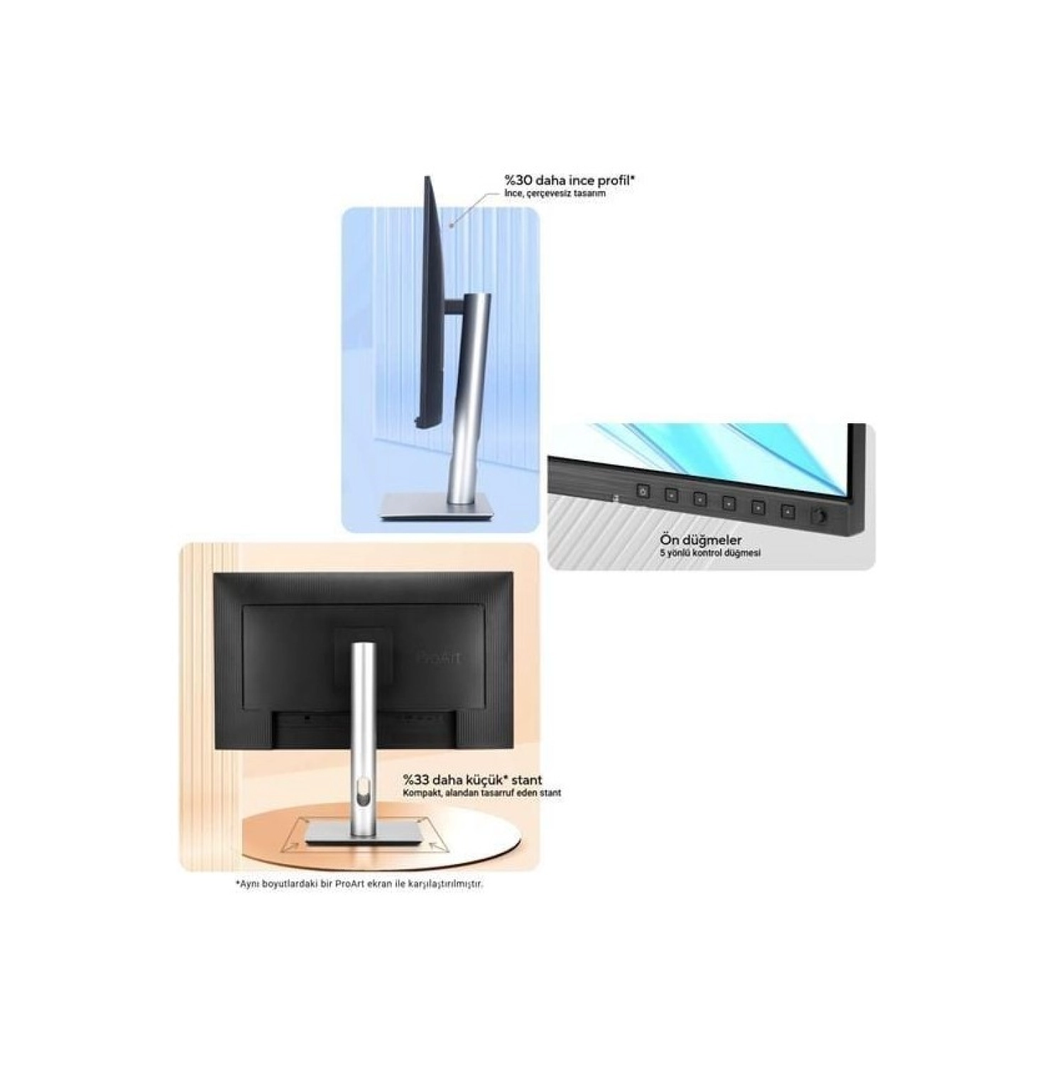 Asus 27" Ips Proart Pa27Jcv 5K 5Ms 60Hz Dp Hdm Usb C 5120X2880 Pivot Monitör - Görsel 5