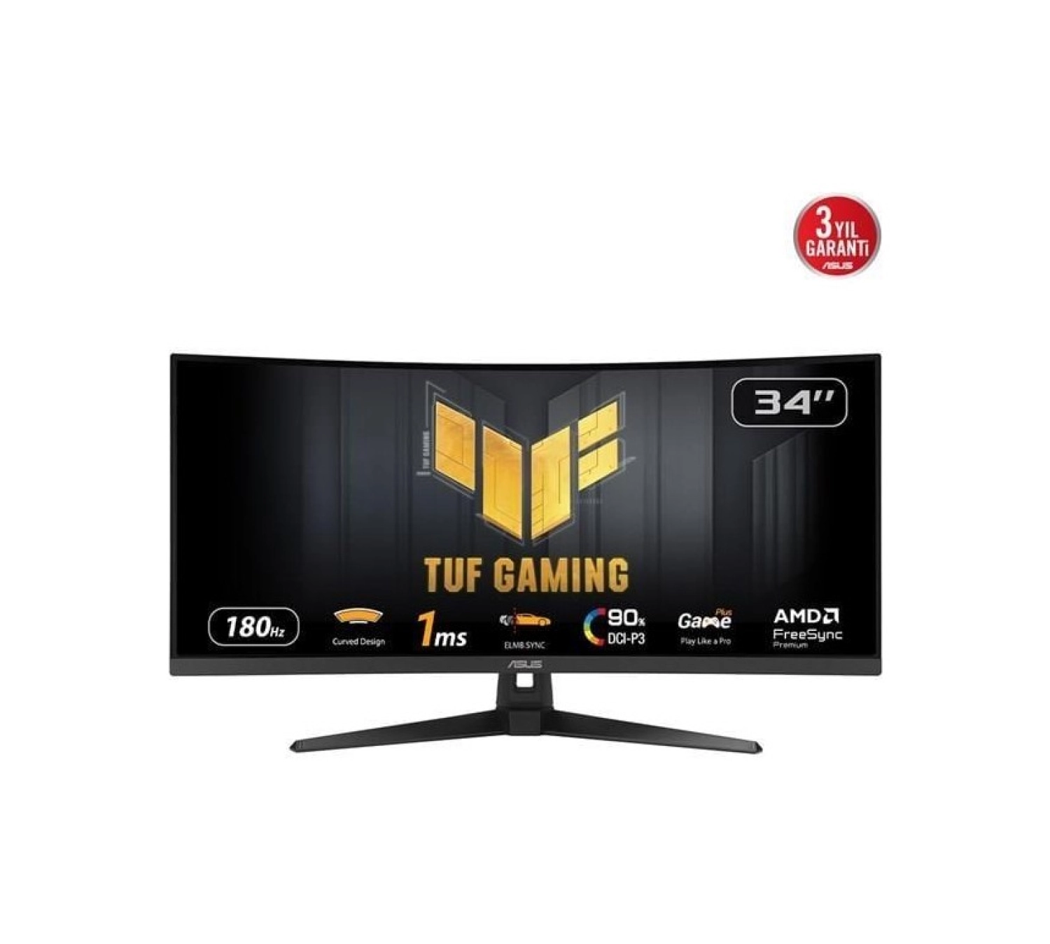 Asus 34" Tuf Gaming Vg34Vq3B 1Ms 180Hz Dp Hdmi Gaming Moni̇tör 3440X1440 - Görsel 3