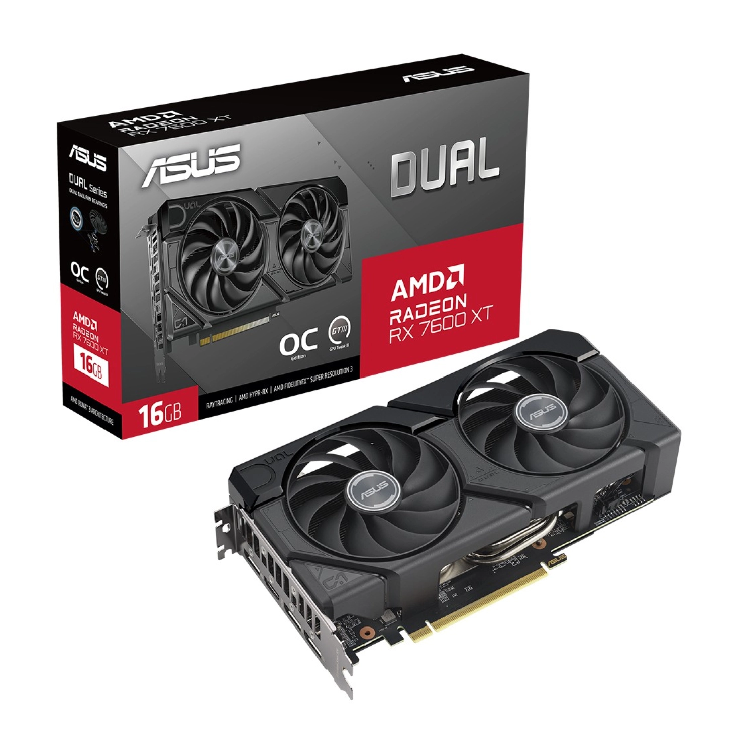 Asus Dual Radeon Rx 7600 Xt Oc 16Gb Gddr6 128-Bit Hdmi 3Xdp Ekran Kartı ürün görseli