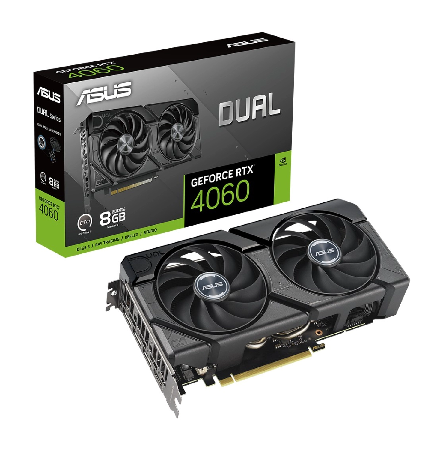 Asus Dual-Rtx4060-8G-Evo Nvıdıa Geforce Rtx 4060 8Gb Gddr6 128Bit 2505Mhz Hdmi 3Xdp Dlss3 Ekran Kartı ürün görseli