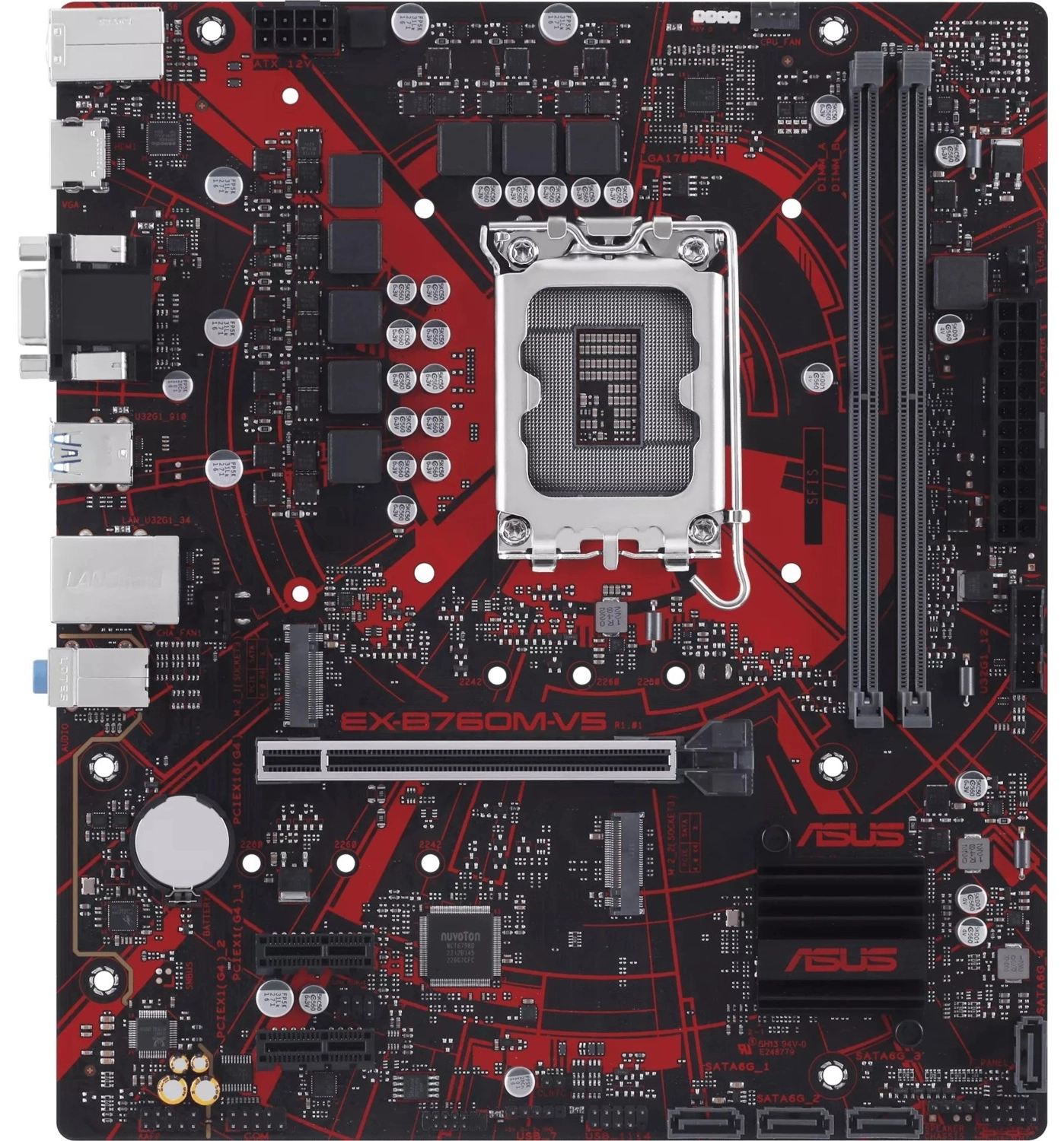 Asus Ex-B760M-V5 Intel B760 Lga1700 Ddr5 8000 Hdmi Vga Çift M2 Usb3.2 2.5Gbit Lan Matx (Ex-B760M-V5) Anakart ürün görseli