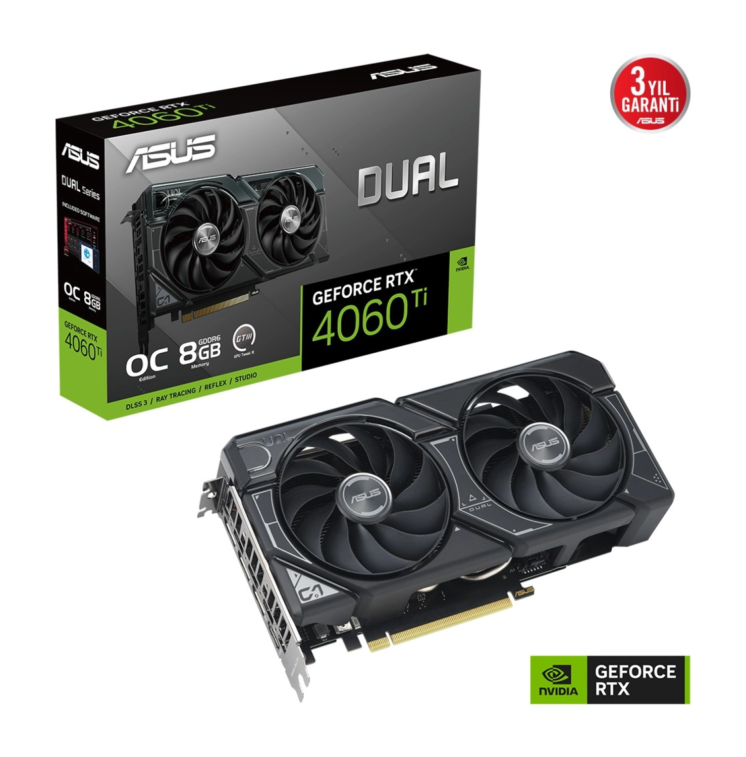 Asus Geforce Dual Rtx 4060 Ti 8Gb 128Bit Gddr6 2595Mhz Oc Hdmi 3Xdp (Dual-Rtx4060Ti-O8G) Dlss3 Ekran Karti - Görsel 8