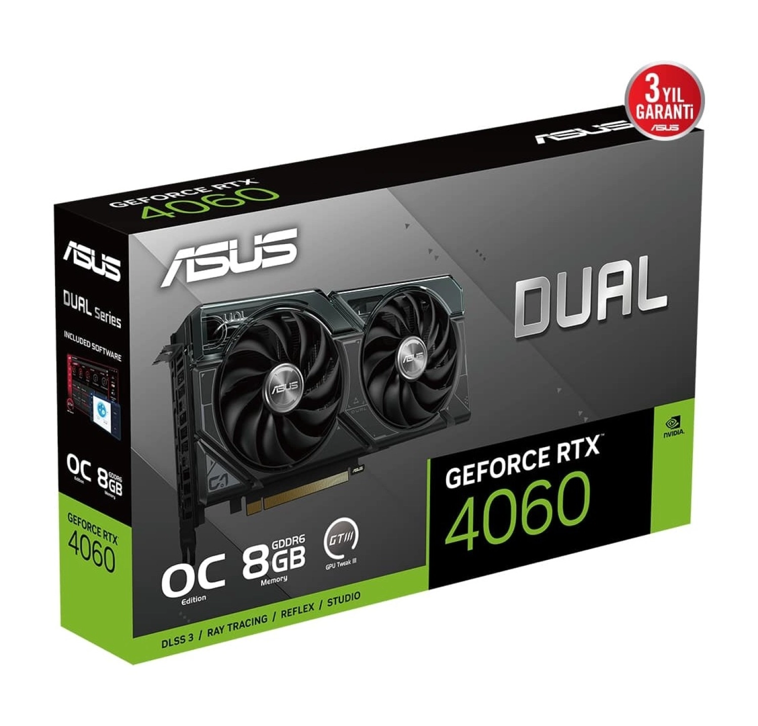 Asus Geforce Dual-Rtx4060-O8G 8Gb Oc 128 Bit Gddr6 Ekran Kartı ürün görseli