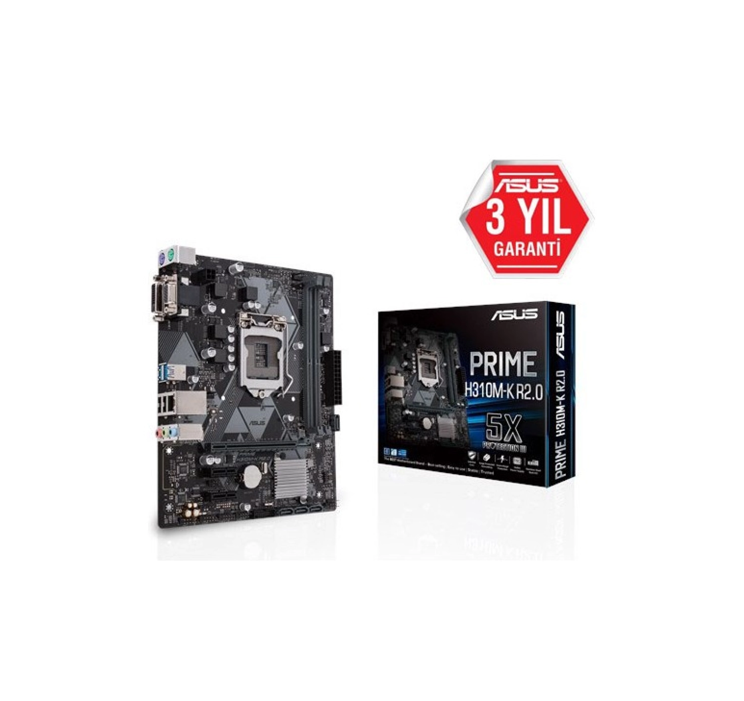 Asus Intel Prime H310M-K R2.0 Ddr4 2666 Vga Glan 1151P Usb 3.1 (8-9. Nesil) ürün görseli