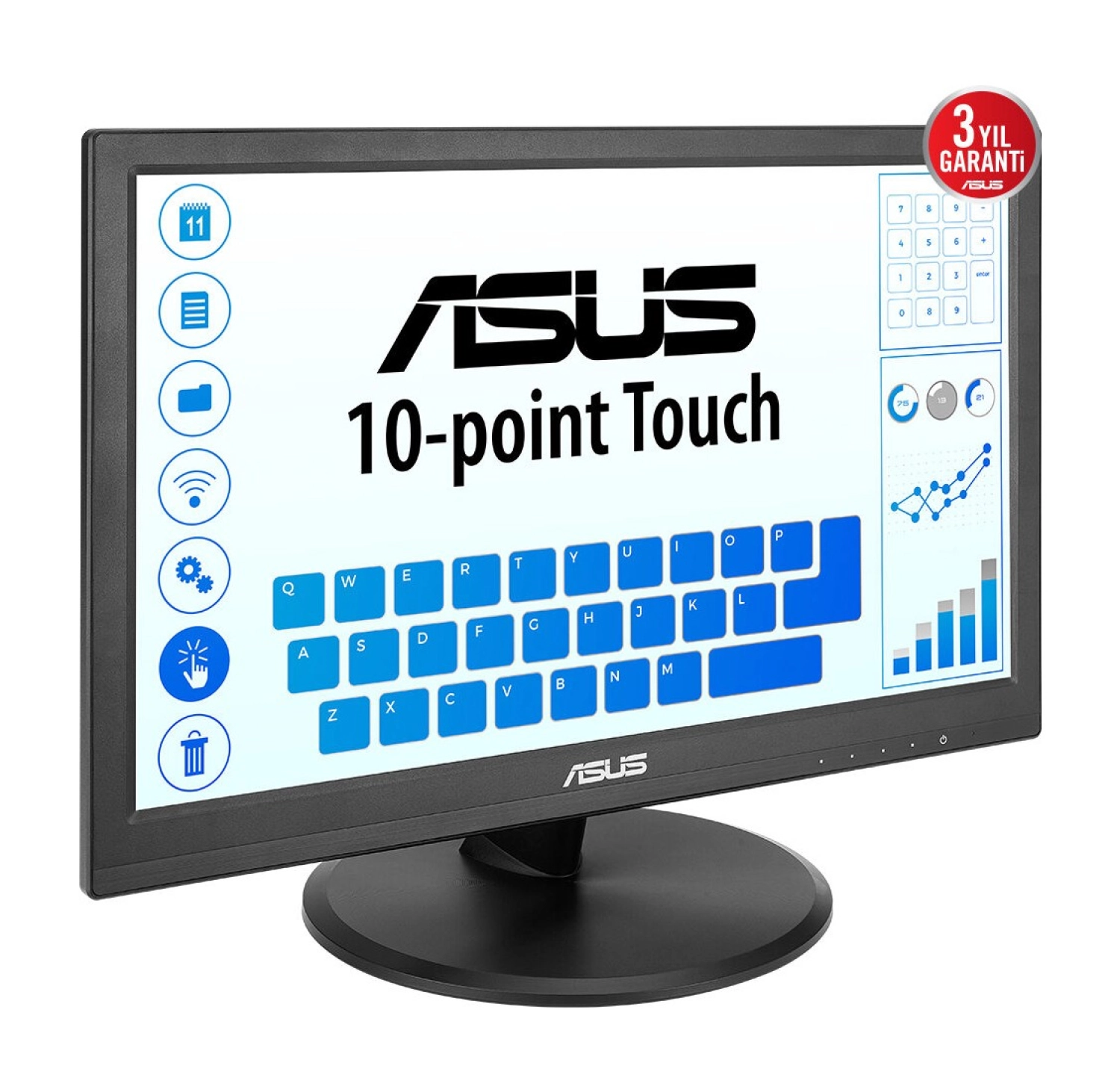 Asus Kurumsal Vt169He 15.6 Ips 1920X1080 5Ms 60Hz 220Cd Hdmi Vga Vesa 3Yıl 10 Parmak Dokunmatik, Eyecare Monitör - Görsel 5