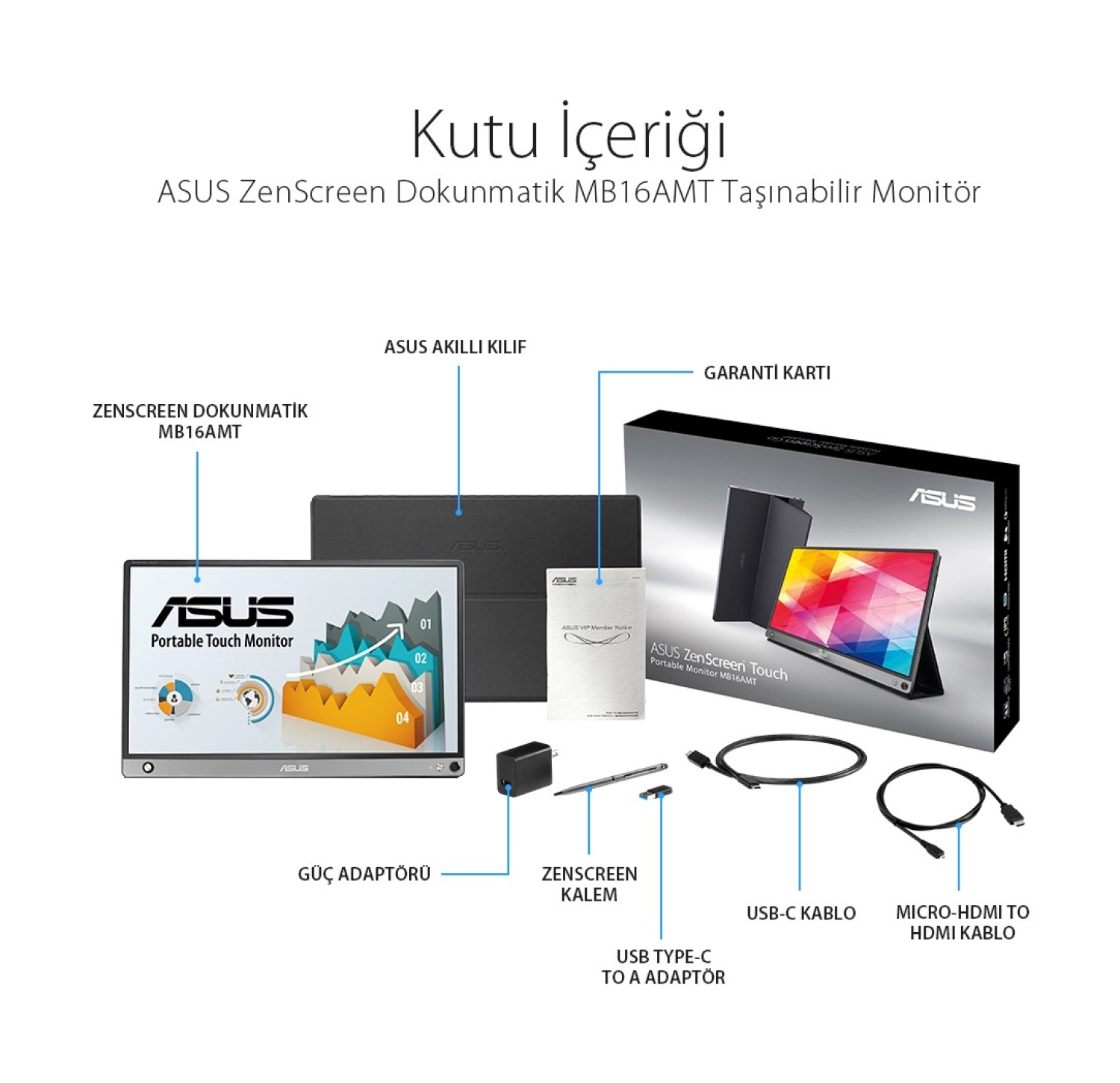 Asus Mb16Amt 15.6" 5Ms (Type-C) Freesync Full Hd Ips Monitör - Görsel 8