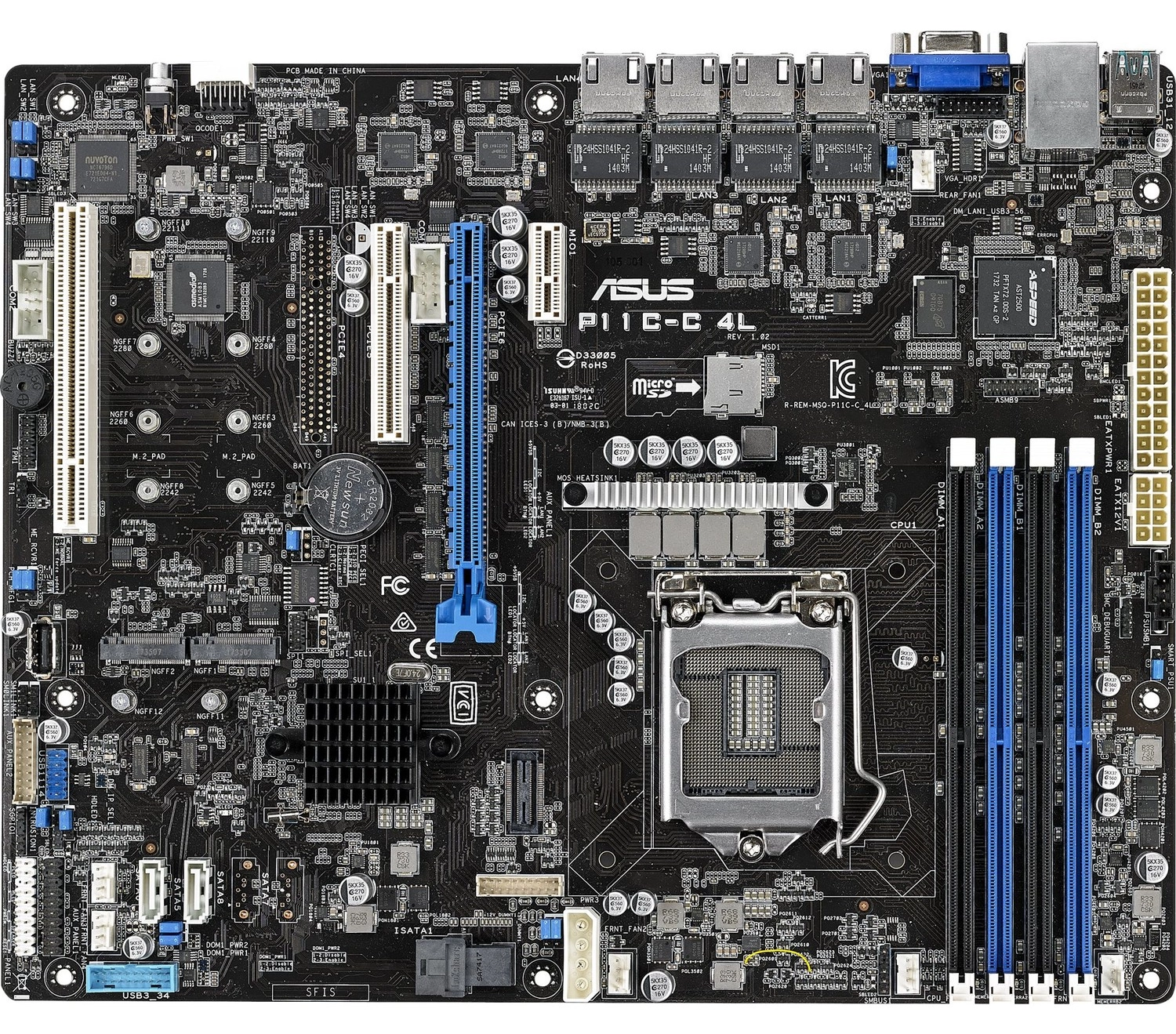 Asus P11C-C/4L Intel C242 Ddr4 2666 Mhz Lga1151 Matx Anakart ürün görseli