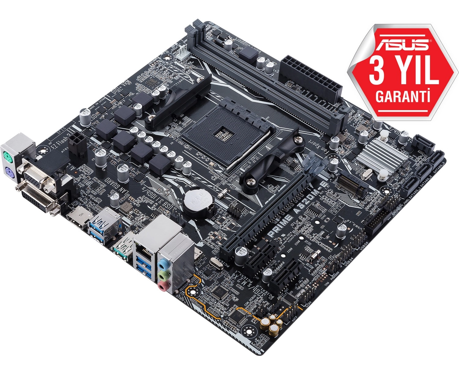 Asus Prime A320M-E Amd A320 Am4 Ddr4 3200 Hdmı Dvı Vga M2 Usb3.1 Matx(Prıme A320M-E) Anakart - Görsel 3