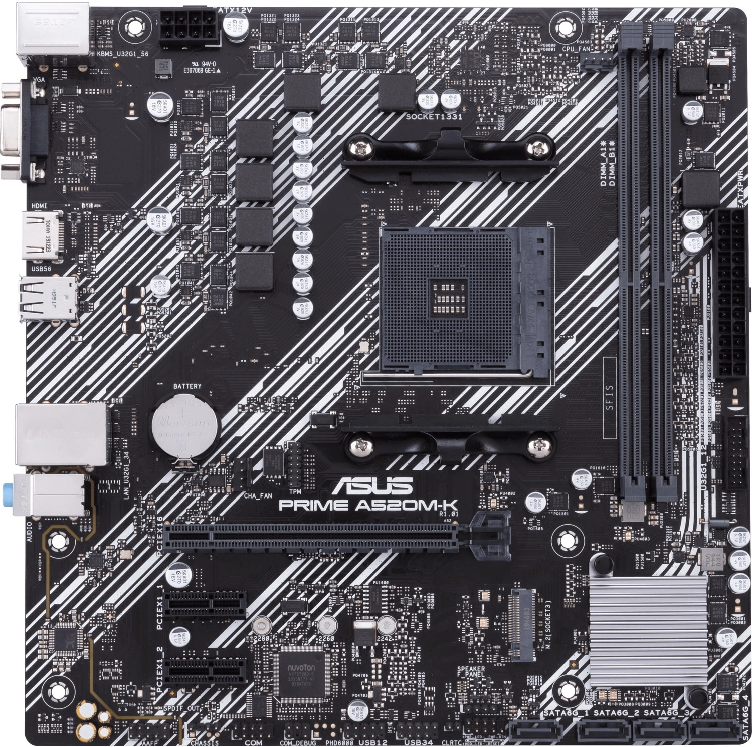 Asus Prime A520M-K Amd A520 Am4 Ddr4 4400 Hdmı Vga M2 Usb3.2 Matx(Prıme A520M-K) Anakart ürün görseli
