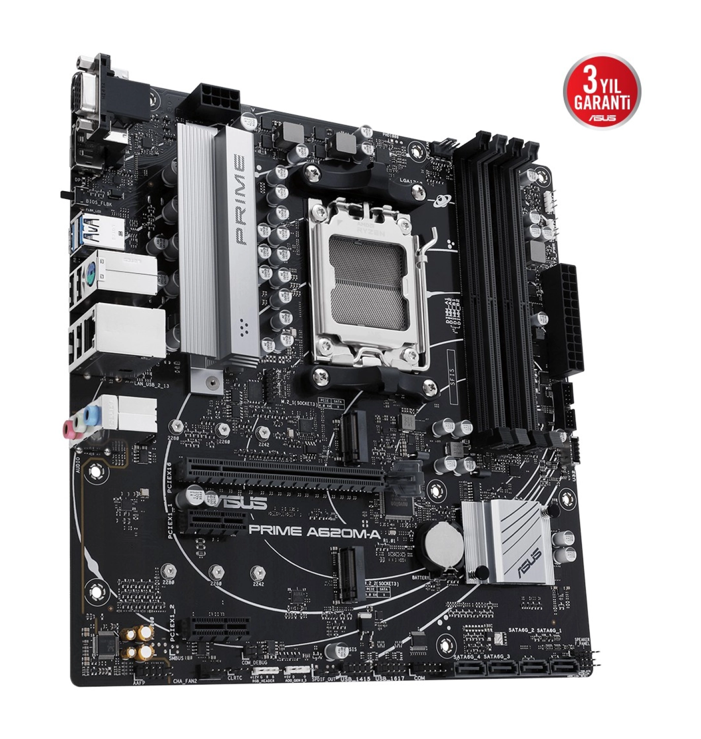 Asus Prime A620M-A-Csm Amd A620 Am5 Ddr5 6400 Dp Hdmı Vga Çift M2 Usb3.2 Aura Rgb Matx (Prıme A620M-A-Csm) Anakart - Görsel 3