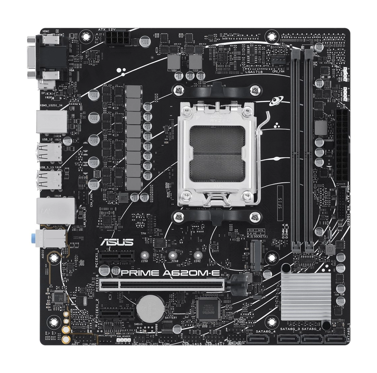 Asus Prime A620M-E Amd A620 Am5 Ddr5 Matx Anakart - Görsel 2
