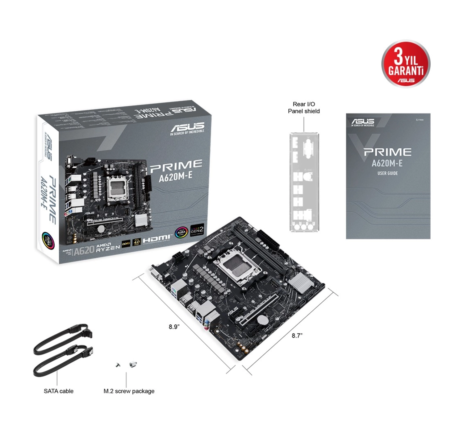 Asus Prime A620M-E Amd A620 Am5 Ddr5 Matx Anakart - Görsel 6