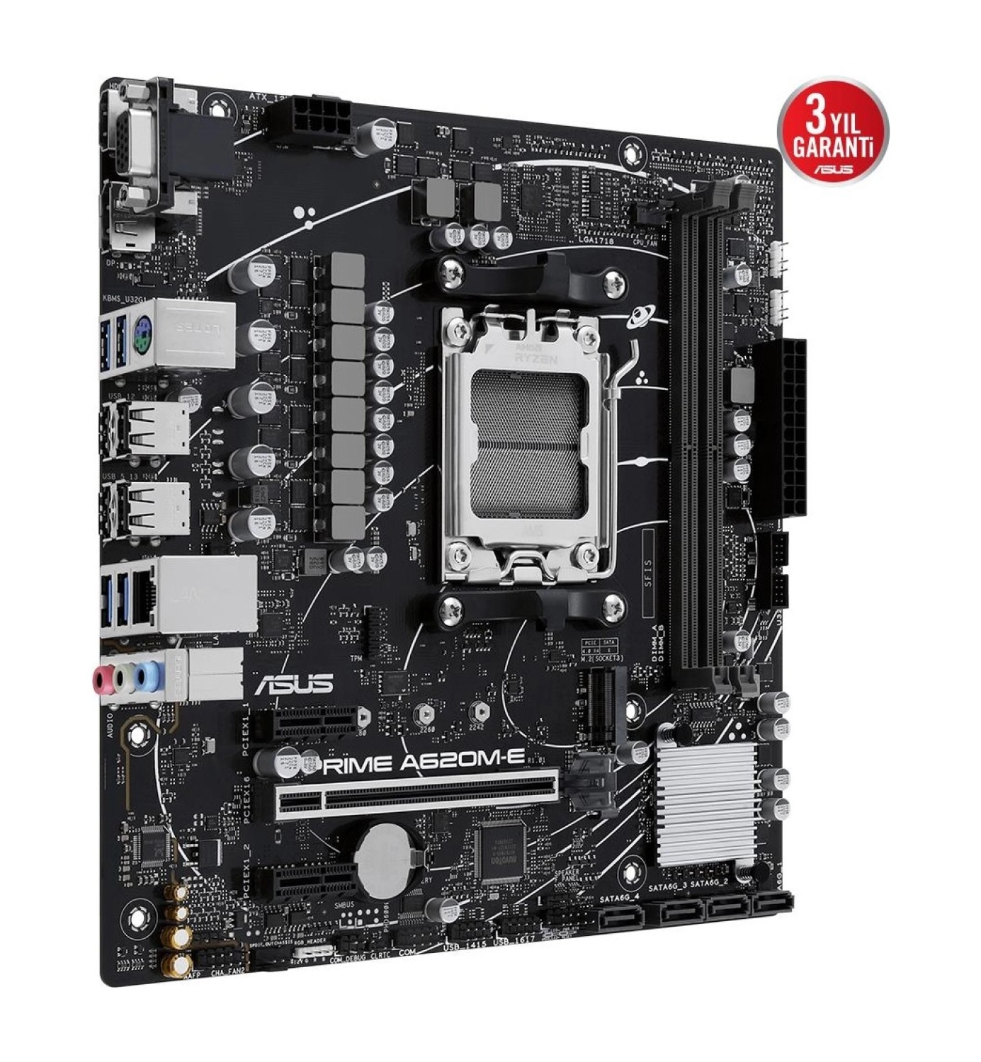 Asus Prime A620M-E-Csm Ddr5 M.2 Hdmi Matx Am5 Anakart - Görsel 4