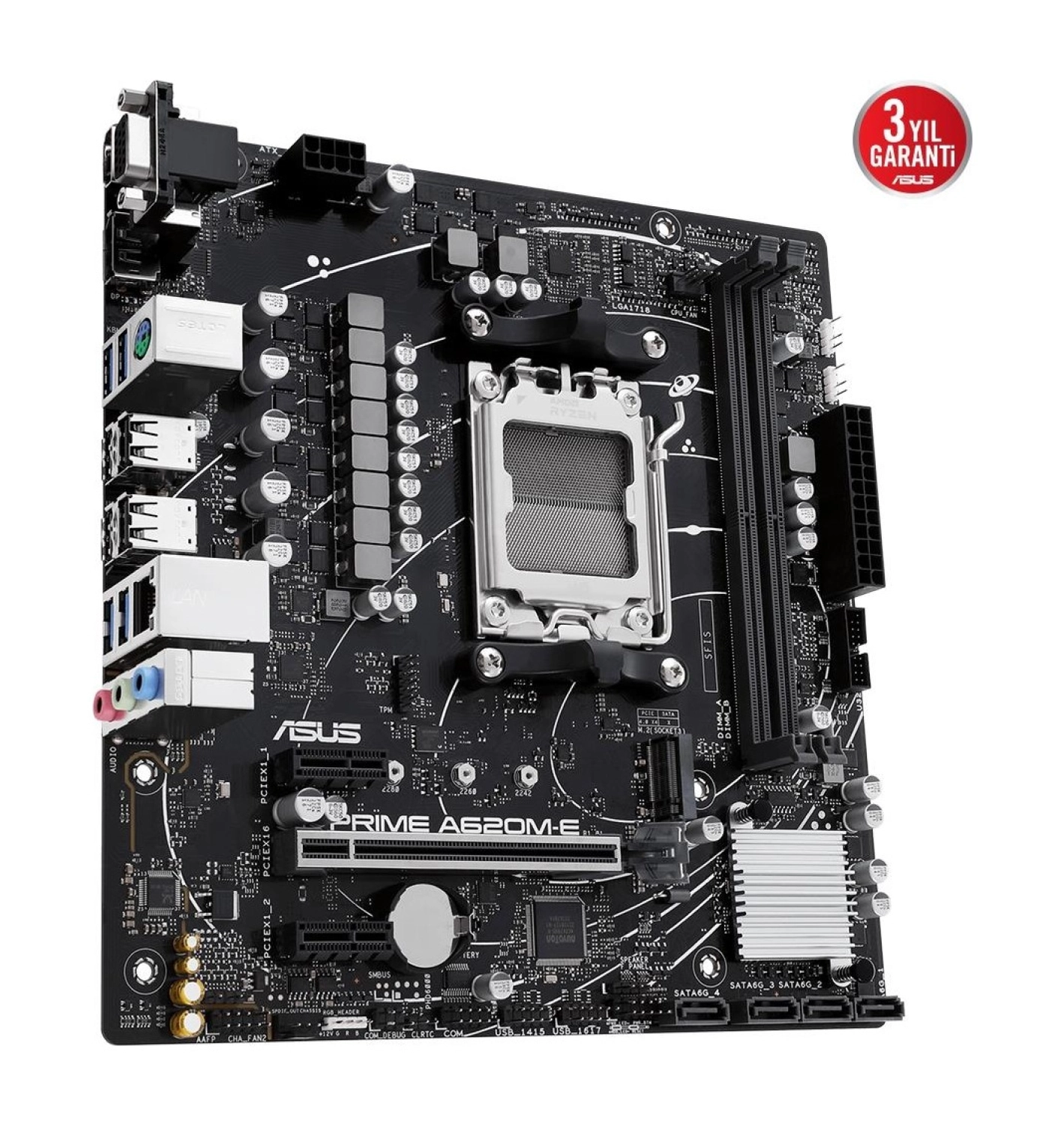 Asus Prime A620M-E-Csm Ddr5 M.2 Hdmi Matx Am5 Anakart - Görsel 3