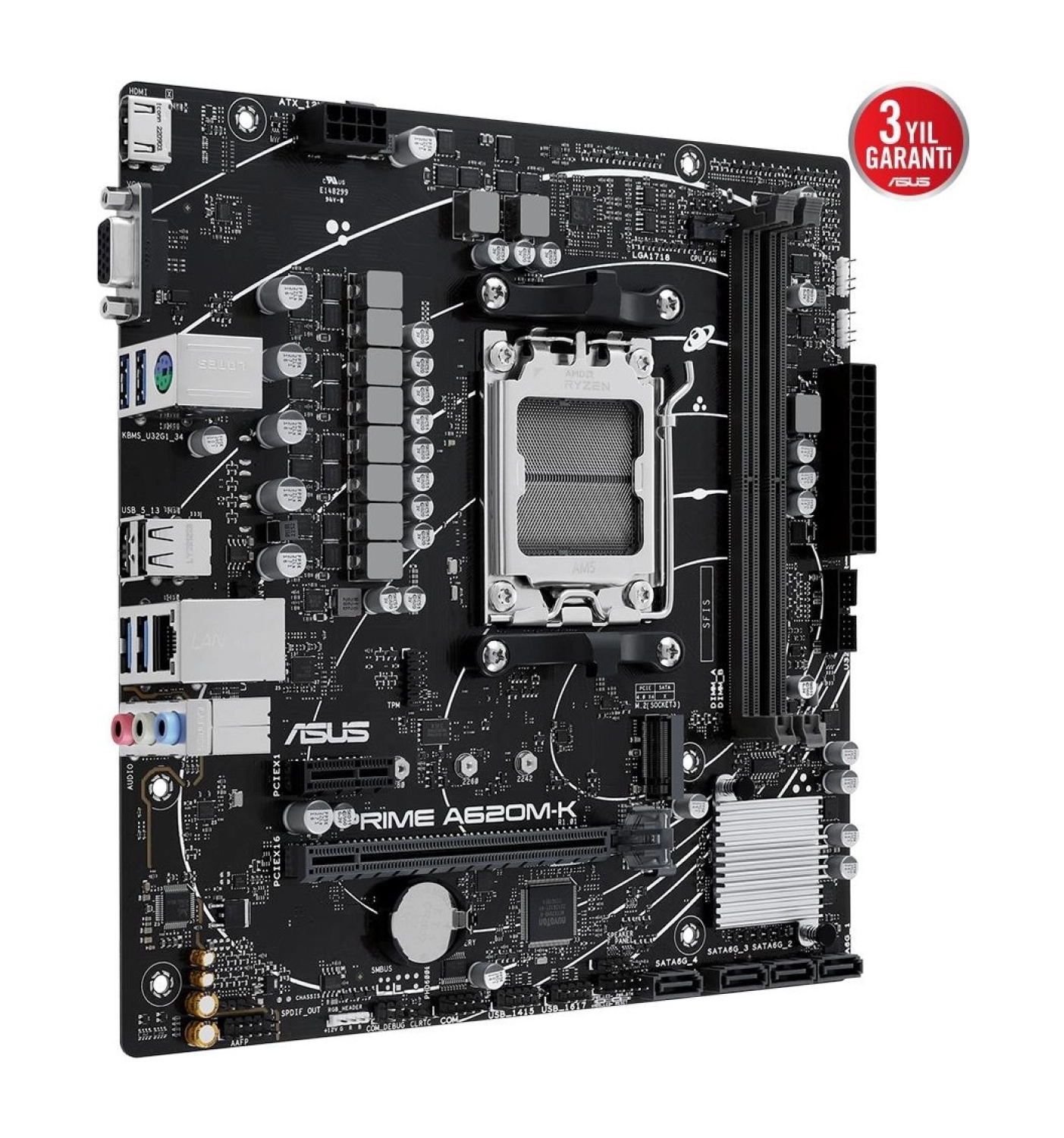 Asus Prime A620M-K Amd Am5 Ddr5 Matx Anakart - Görsel 4