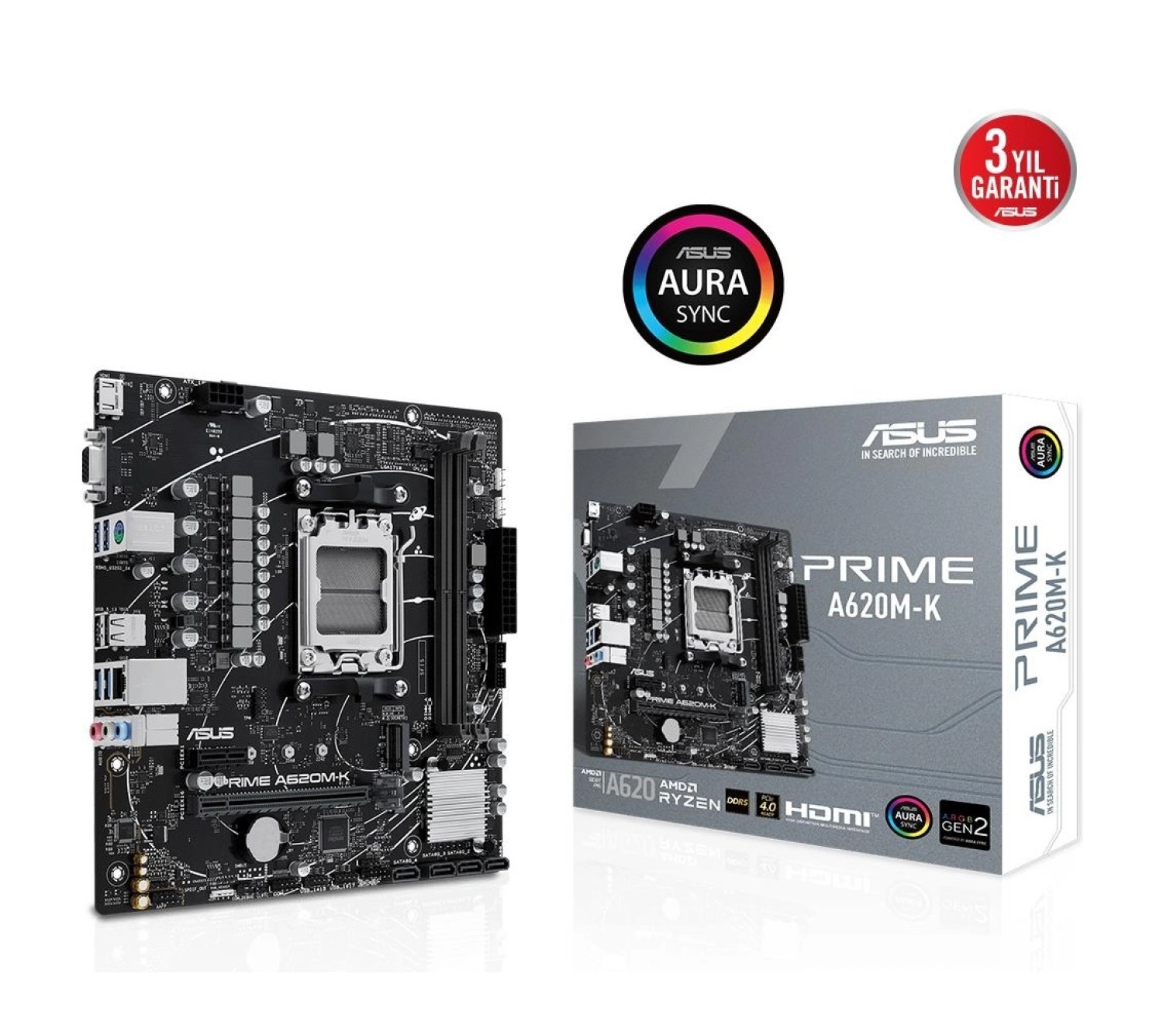 Asus Prime A620M-K Amd Am5 Ddr5 Matx Anakart ürün görseli