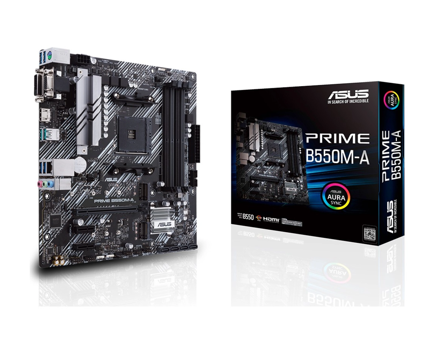 Asus Prime B550M-A Amd B550 Am4 Ddr4 4400 Hdmı Dvı Vga Çift M2 Usb3.2 Argb Matx (Prıme B550M-A) Anakart ürün görseli