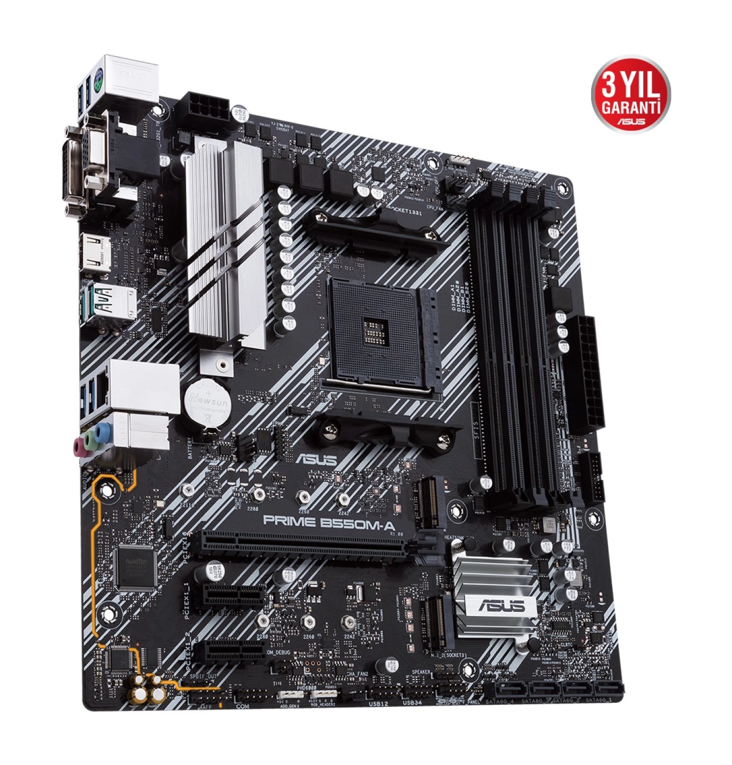 Asus Prime B550M-A Amd B550 Am4 Ddr4 4400 Hdmı Dvı Vga Çift M2 Usb3.2 Argb Matx (Prıme B550M-A) Anakart - Görsel 6