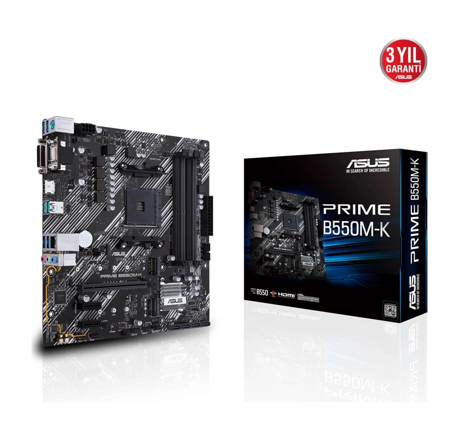 Asus Prime B550M-K Amd Am4 3.Nesil Ddr4 Vga Dvi Hdmi Anakart - Görsel 2