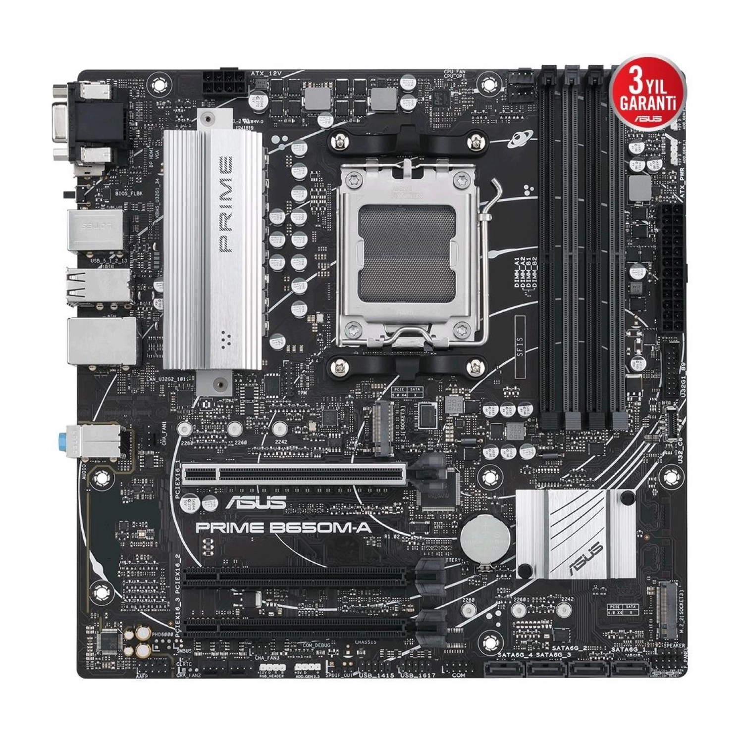 Asus Prime B650M-A Ii-Csm Amd B650 Am5 Ddr5 Matx Anakart - Görsel 3