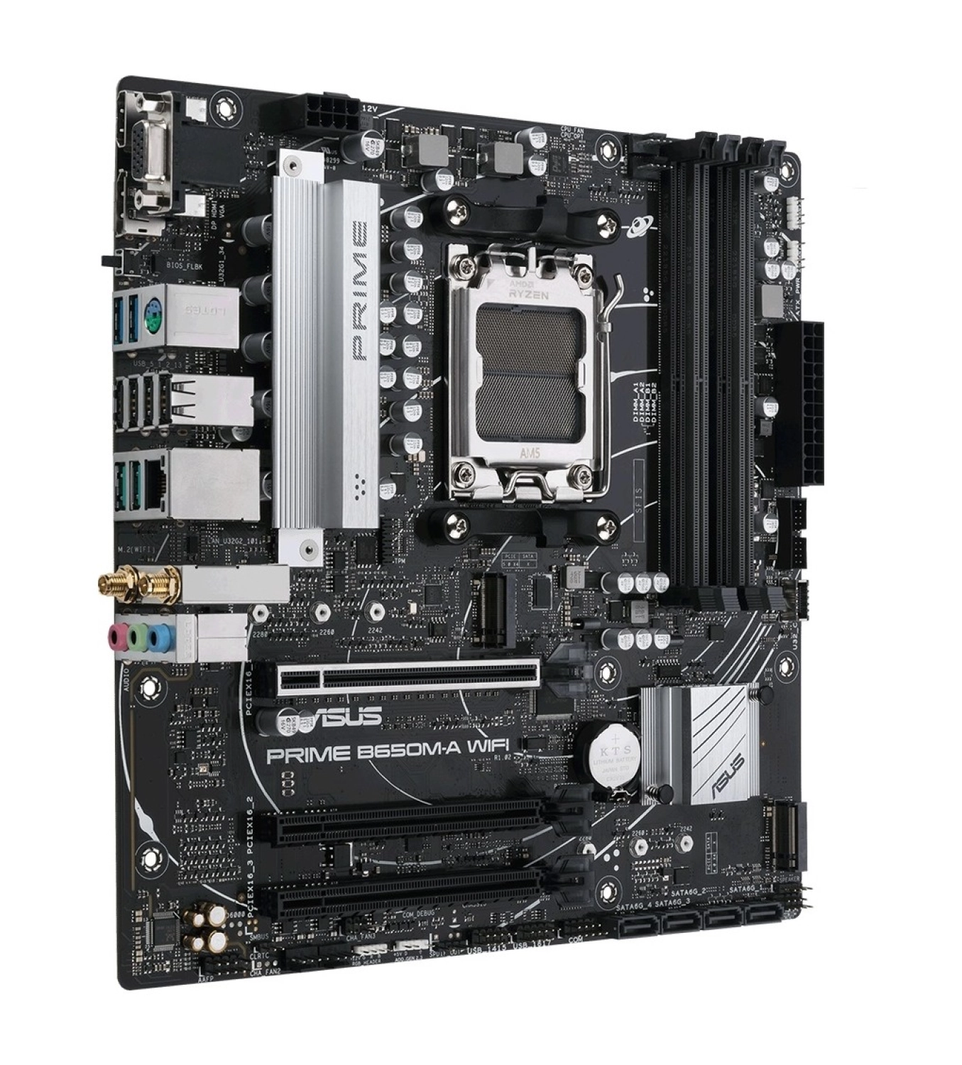 Asus Prime B650M-A Wıfı Amd B650 Am5 Ddr5 6400 Dp Hdmı Vga 2X M2 Usb3.2 Ax Wifi + Bt Aura Rgb 2.5Gbit Lan Matx (Prıme B650M-A Wıfı) Anakart - Görsel 3