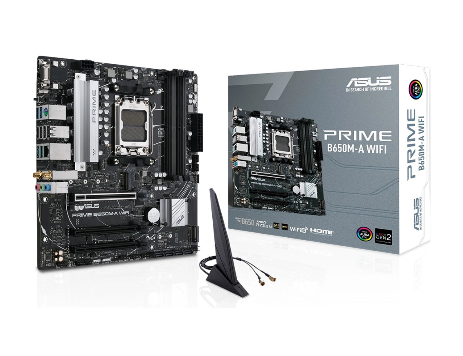 Asus Prime B650M-A Wıfı Amd B650 Am5 Ddr5 6400 Dp Hdmı Vga 2X M2 Usb3.2 Ax Wifi + Bt Aura Rgb 2.5Gbit Lan Matx (Prıme B650M-A Wıfı) Anakart - Görsel 2