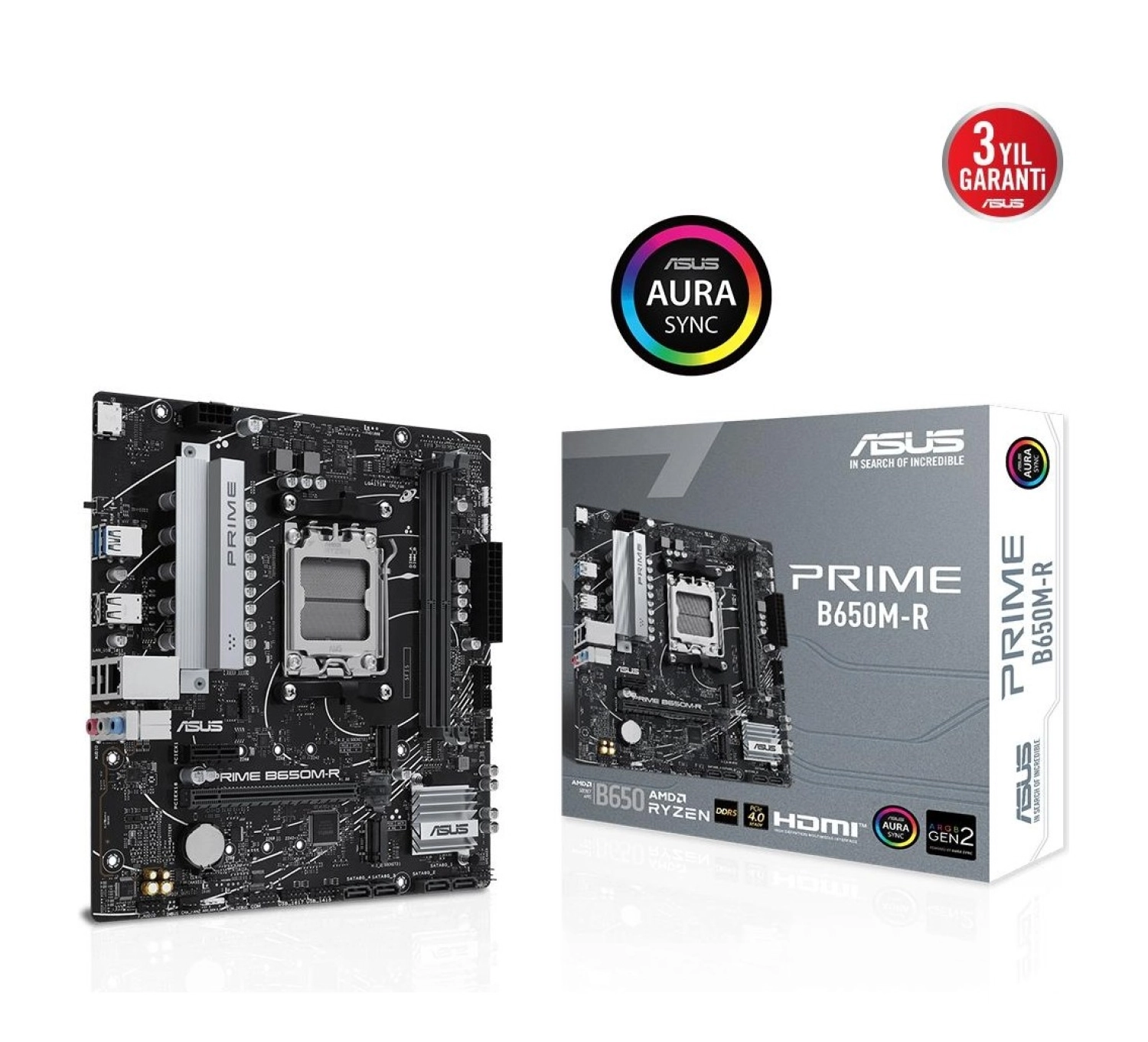 Asus Prime B650M-R Amd Ddr5 7200+(Oc) Hdmi M.2 Am5 ürün görseli