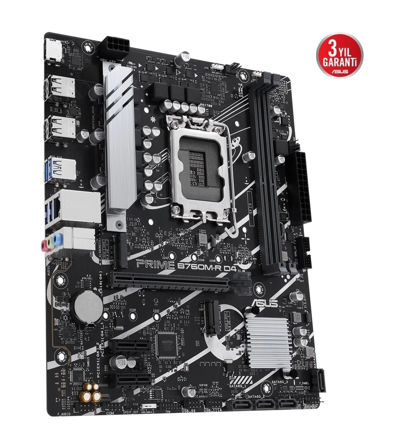 Asus Prime B760M-R D4 Ddr4 5333Mhz (Oc) Rgb M.2 1700P Matx Anakart - Görsel 4