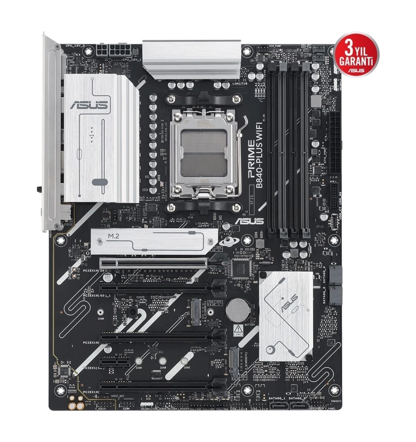 Asus Prime B840 Plus Wifi Ddr5 7600Mhz (Oc) M.2 Am5 Atx Anakart - Görsel 2
